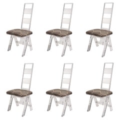 Ensemble de 6 chaises en Lucite d'Herb Rittz, vers 1970