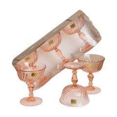 Ensemble de 6 verres Luminarc Rosaline Classic Design France, années 1970