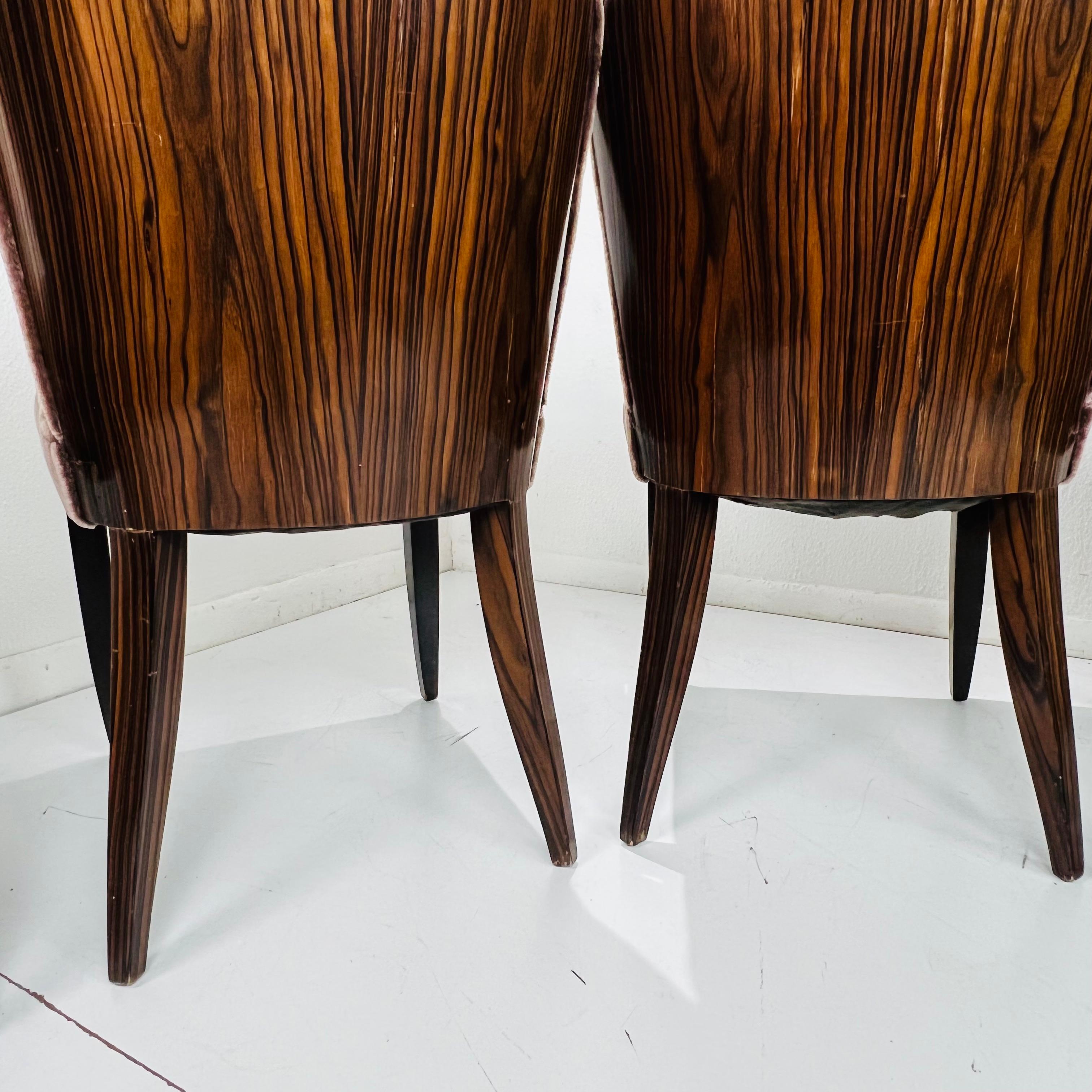 Set of 6 Macassar Art Deco Dining Chairs 4