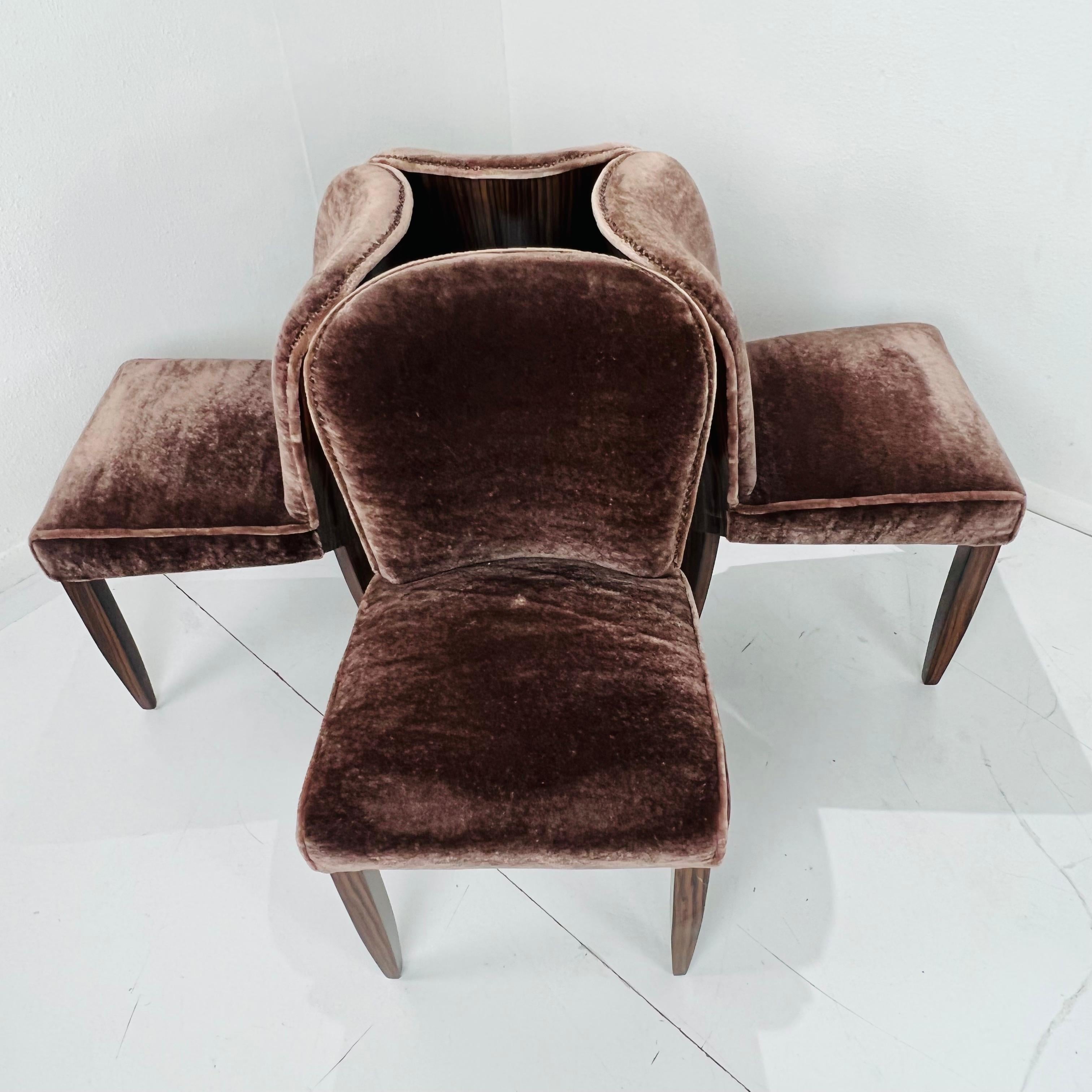 Set of 6 Macassar Art Deco Dining Chairs 7