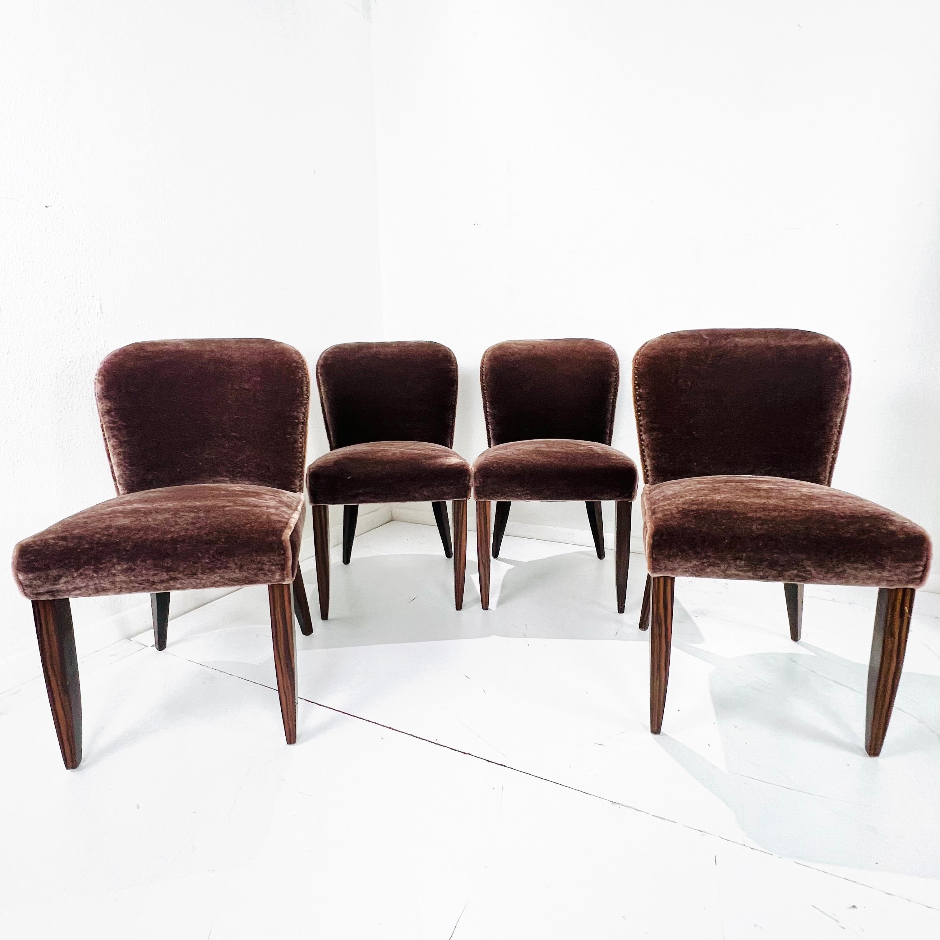 Set of 6 Macassar Art Deco Dining Chairs 2
