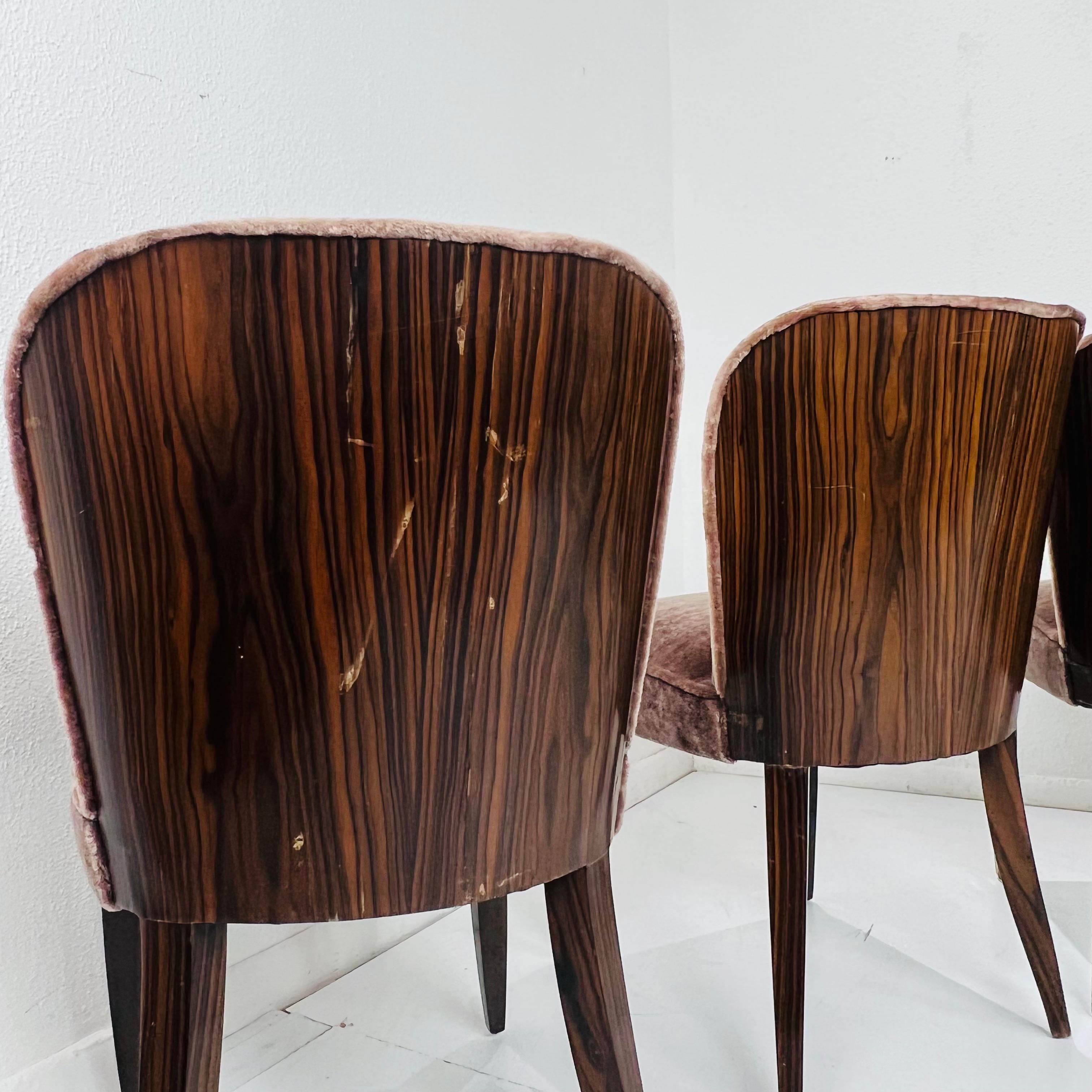 Set of 6 Macassar Art Deco Dining Chairs 3