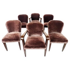 Set of 6 Macassar Art Deco Dining Chairs