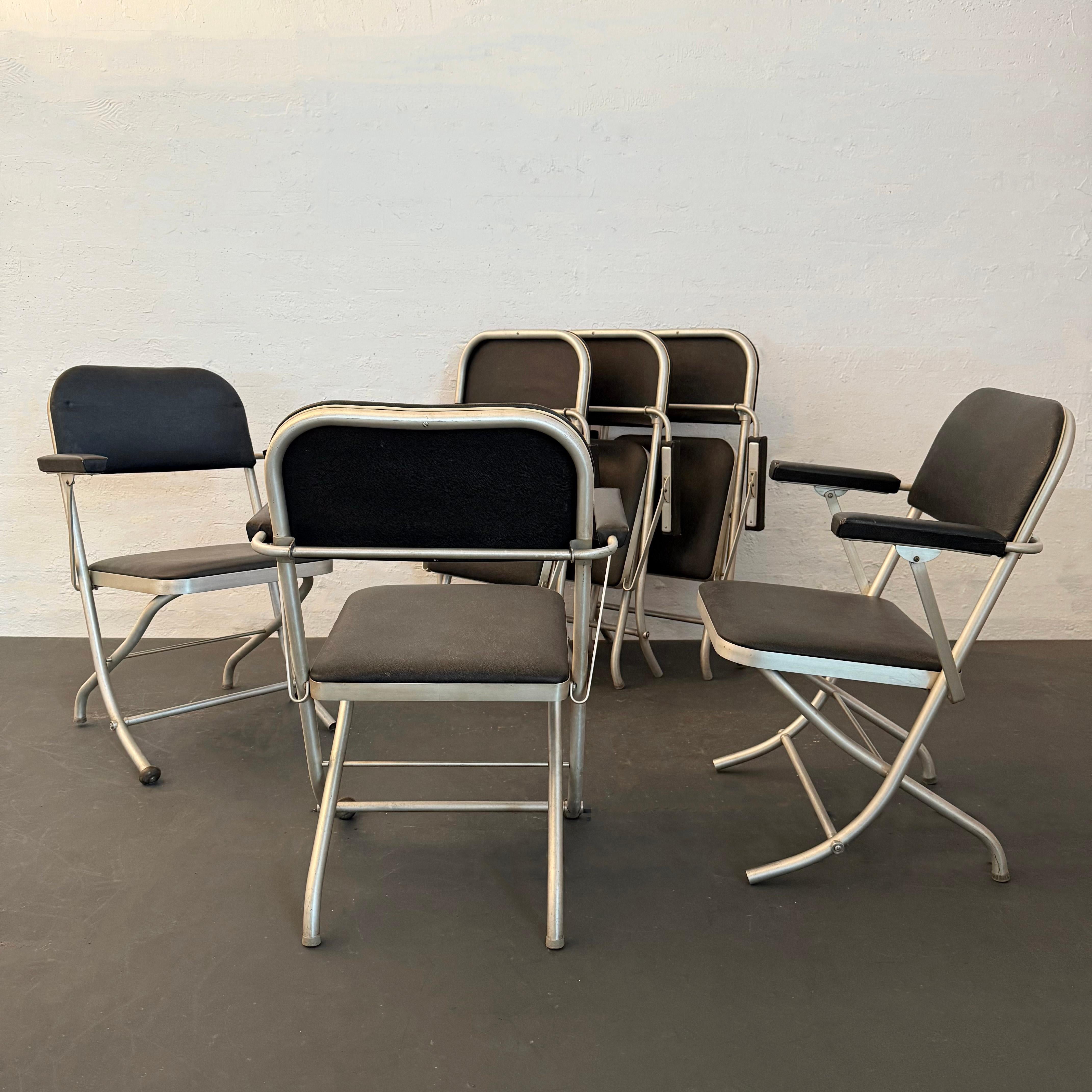 Set Of 6 Machine Age Folding Lounge Chairs By Warren McArthur Bon état - En vente à Brooklyn, NY