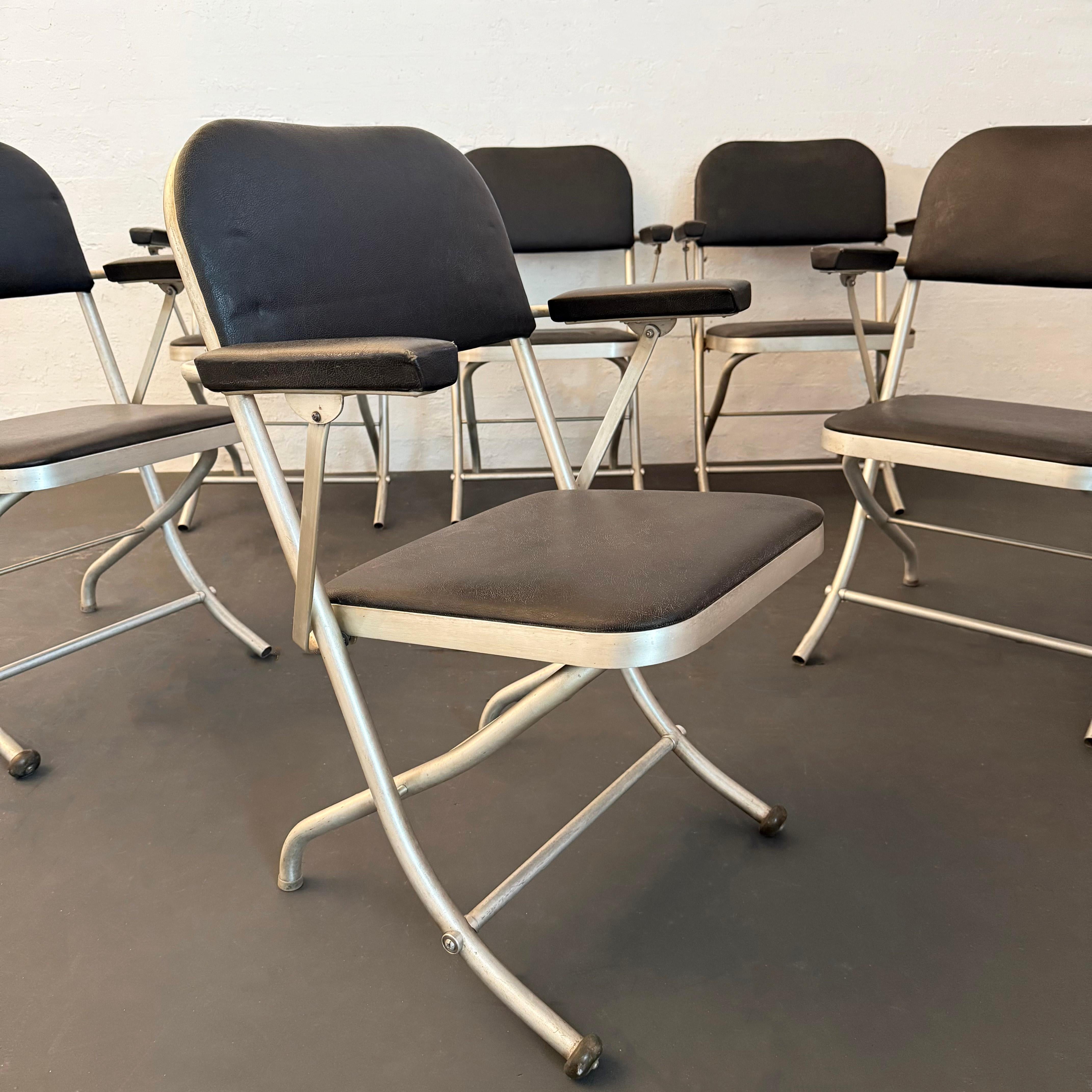 Set Of 6 Machine Age Folding Lounge Chairs By Warren McArthur en vente 1