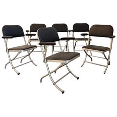 Set Of 6 Machine Age Folding Lounge Chairs By Warren McArthur
