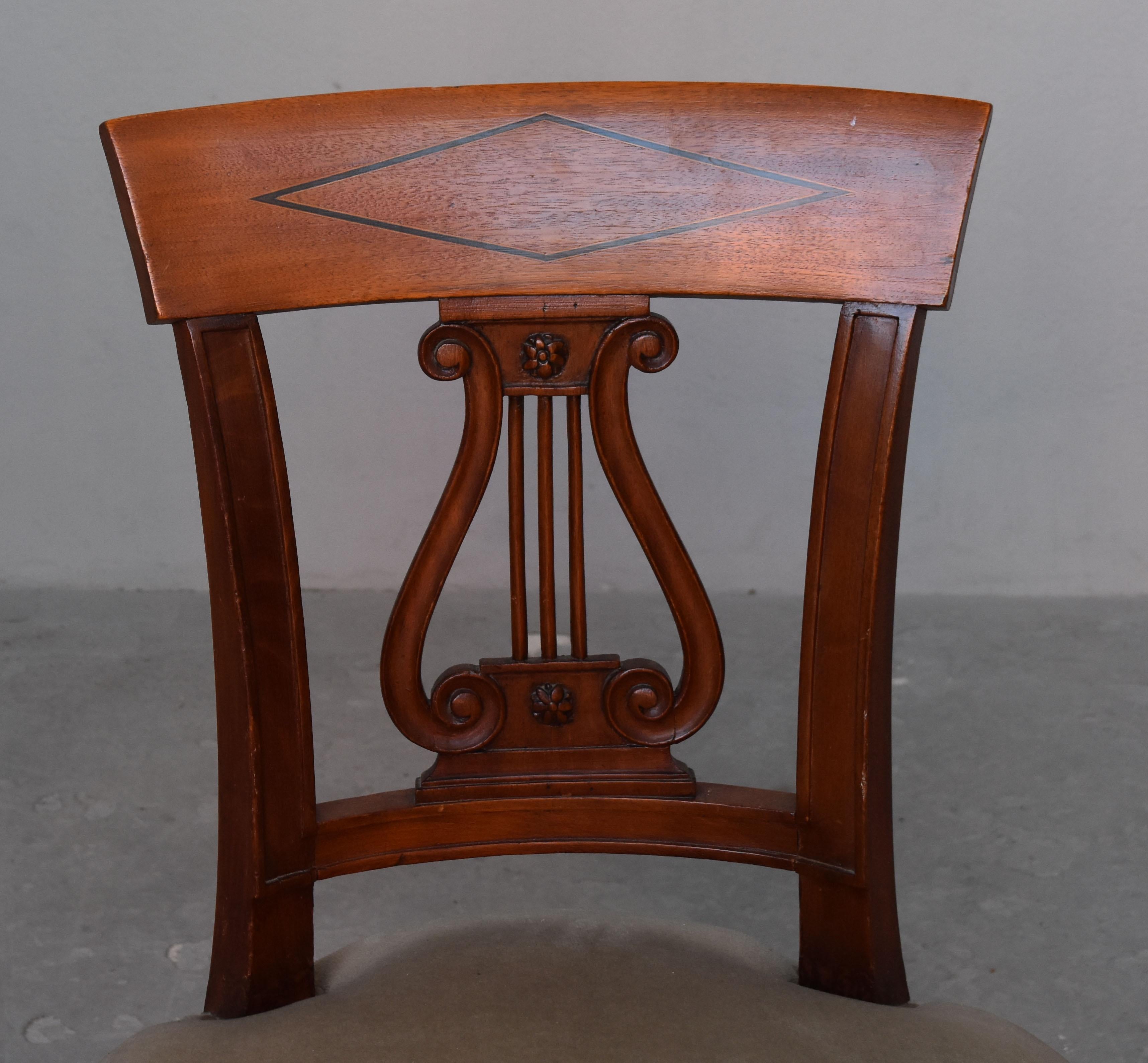 Set of 6 Mahogany Chairs Restauration Style In Good Condition For Sale In Marseille, FR