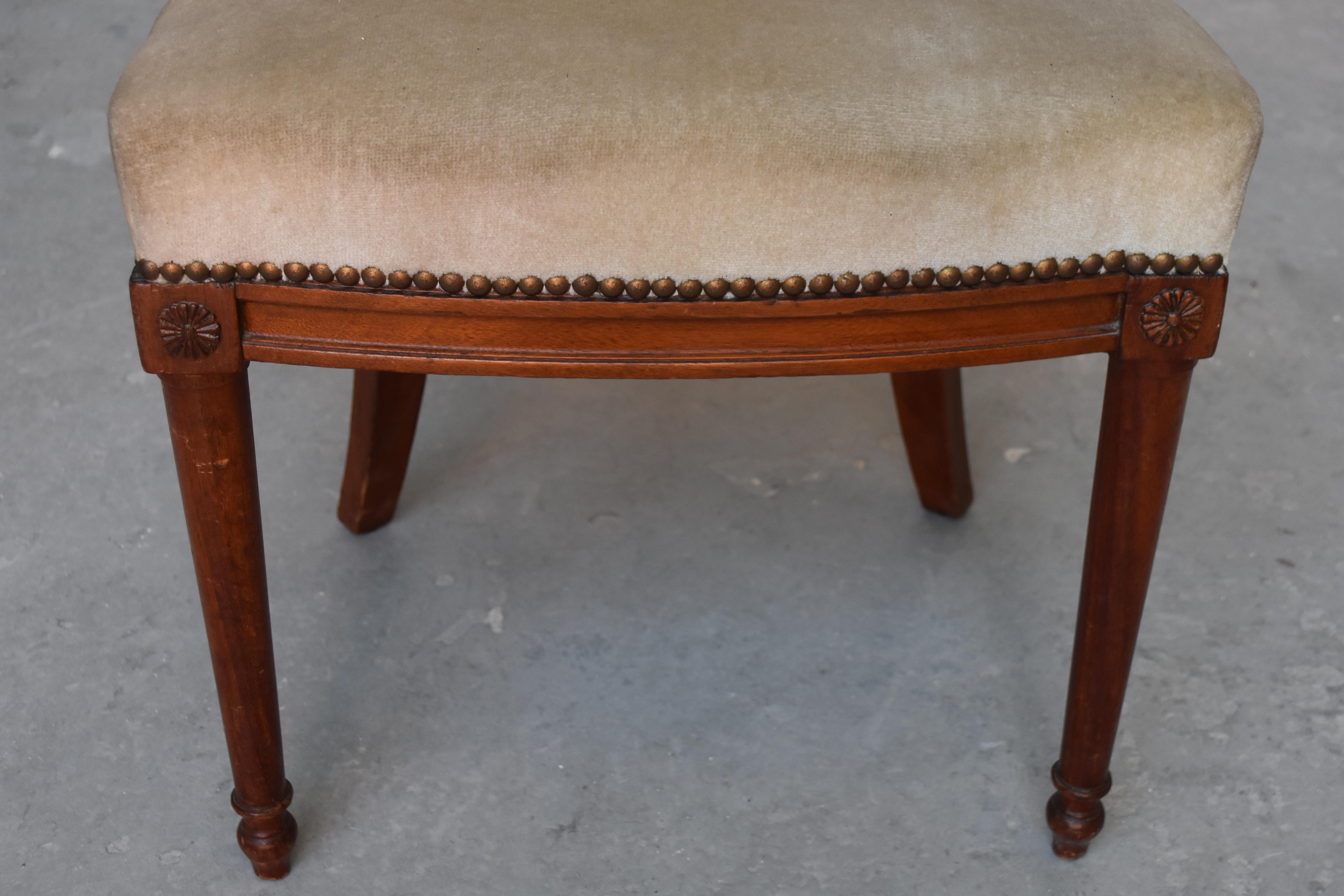 Set of 6 Mahogany Chairs Restauration Style For Sale 2