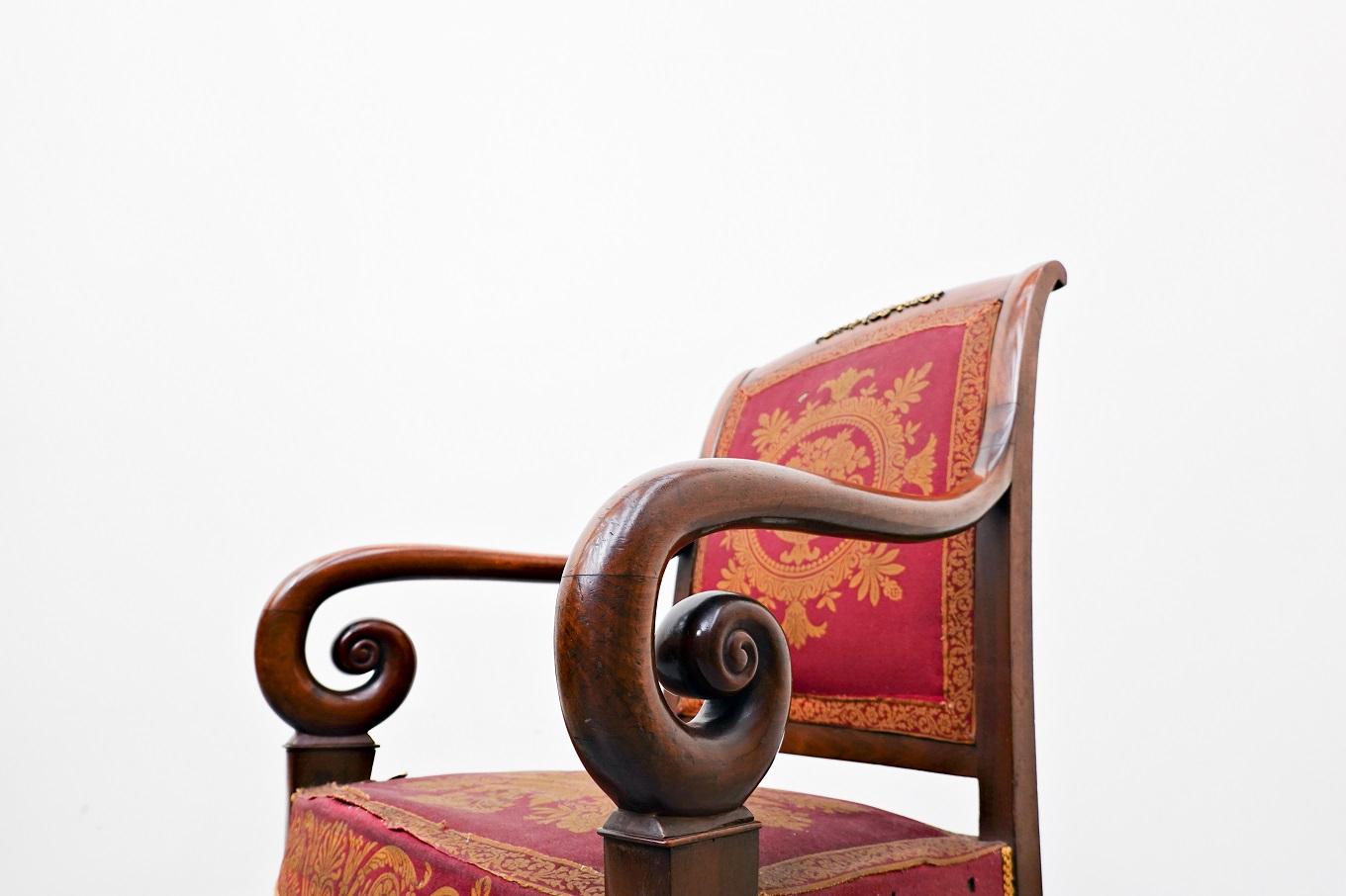 18th Century and Earlier Set of 6 Mahogany Charles X Armchairs