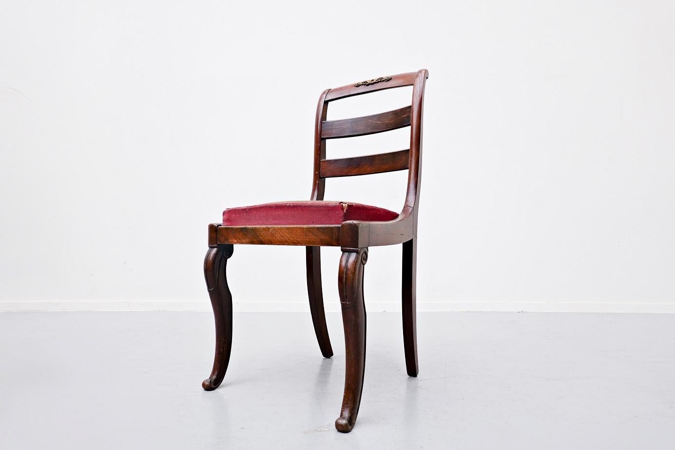 Set of 6 Mahogany Charles X Chairs For Sale 1