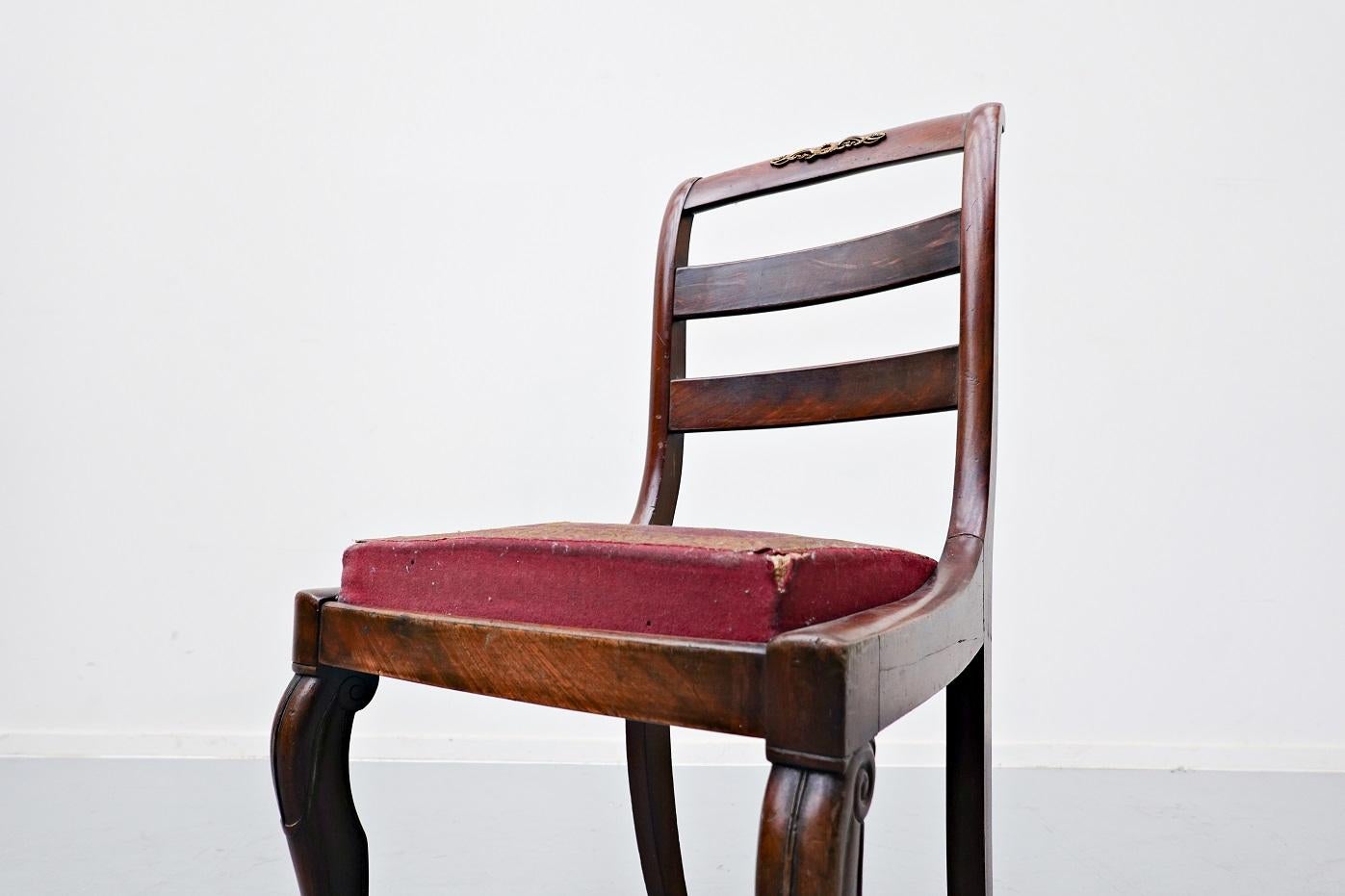 Set of 6 Mahogany Charles X Chairs For Sale 3