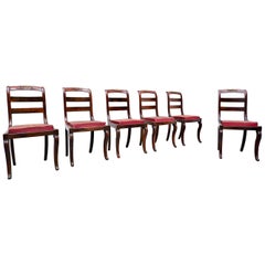 Antique Set of 6 Mahogany Charles X Chairs