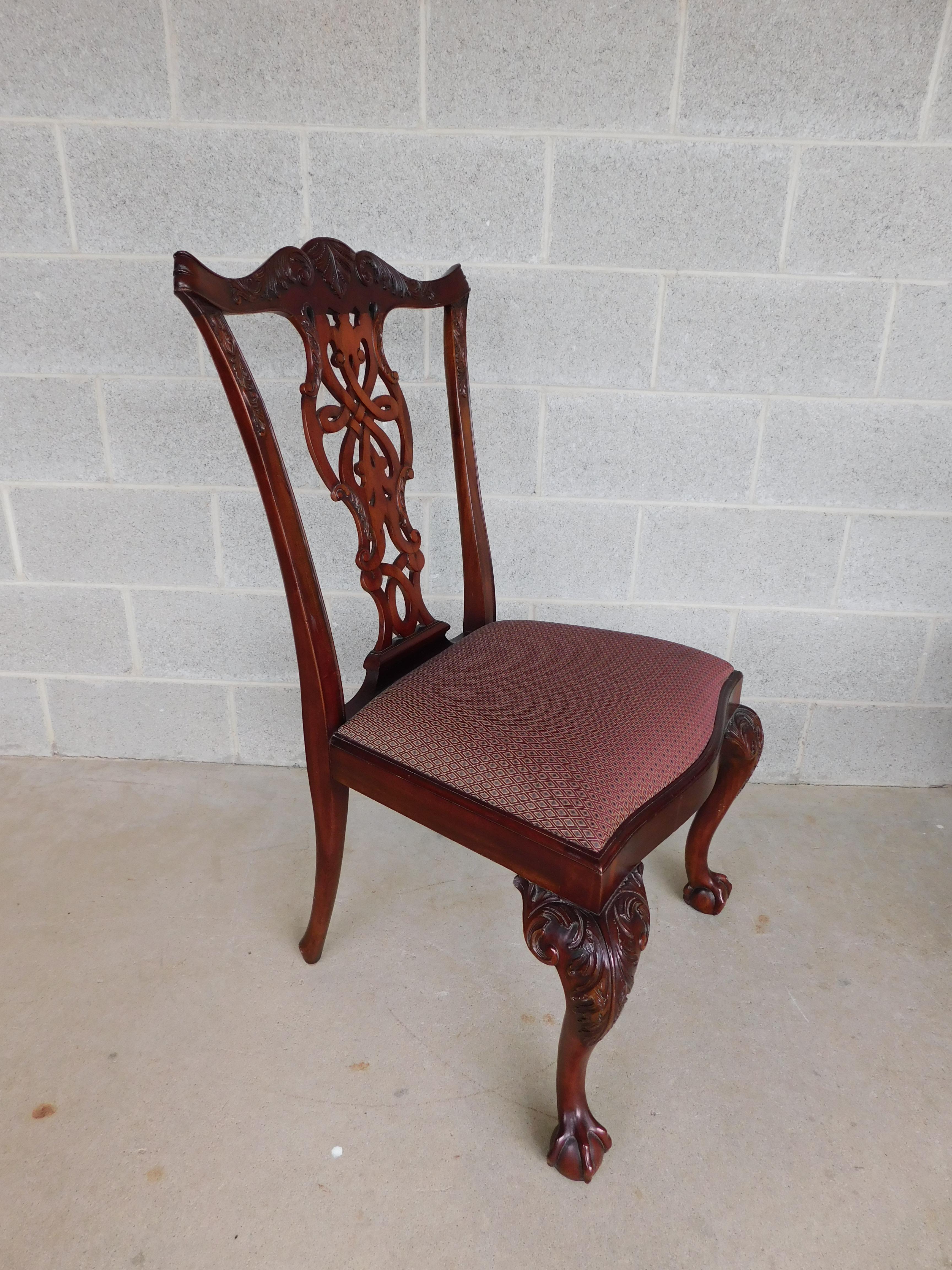 Set of 6 Mahogany Chippendale Style Side Chairs by Maitland Smith 1