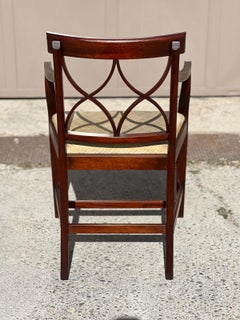 Set of 6 mahogany dining armchairs in the English Sheraton style 20th century