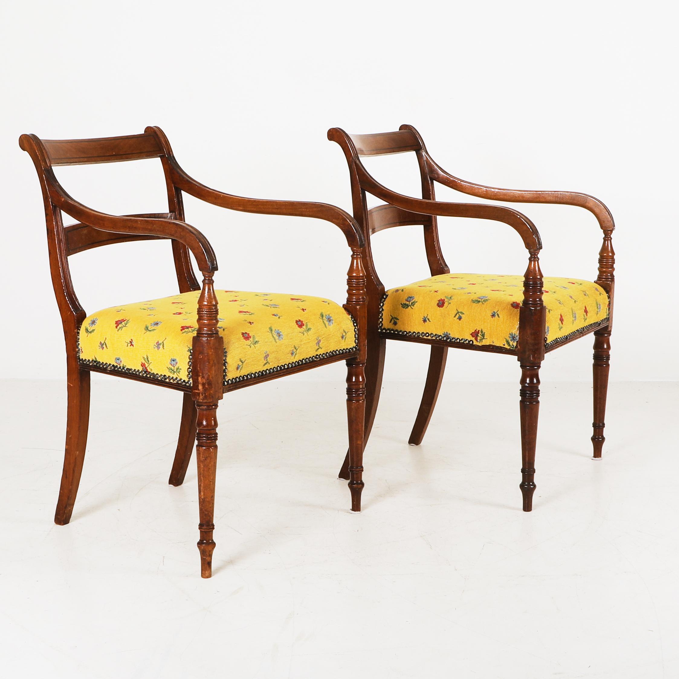 Regency Set of 6 Mahogany Dining Chairs