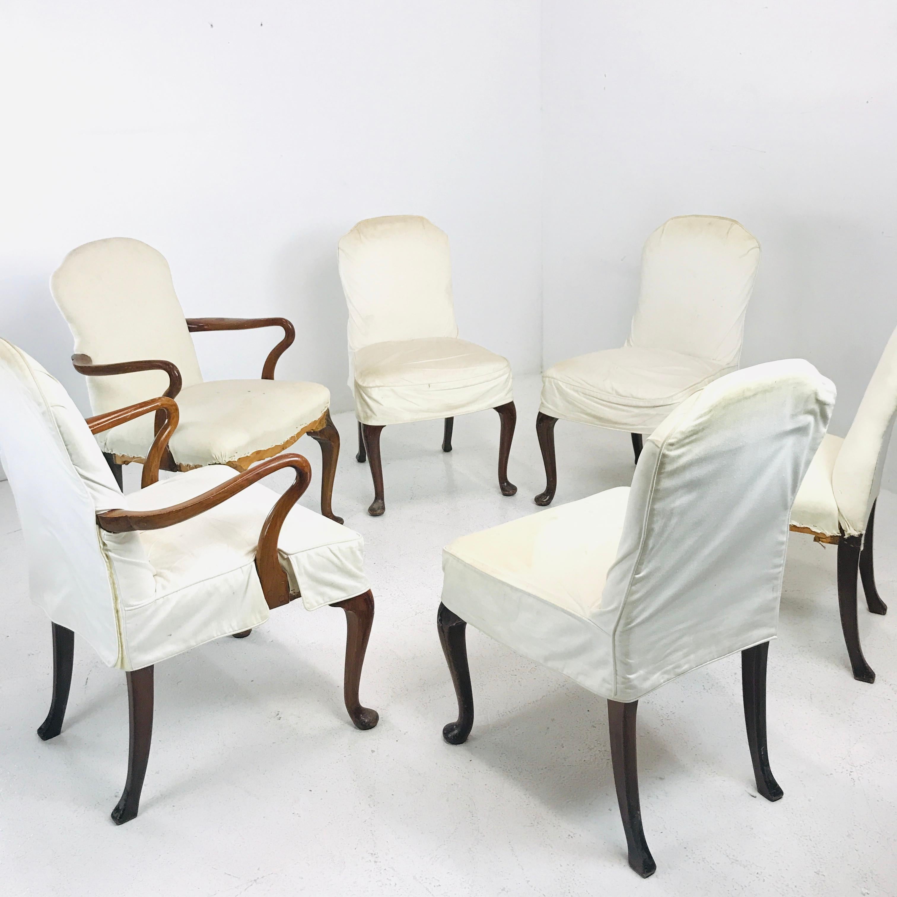Set of 6 Mahogany Dining Chairs In Good Condition In Dallas, TX