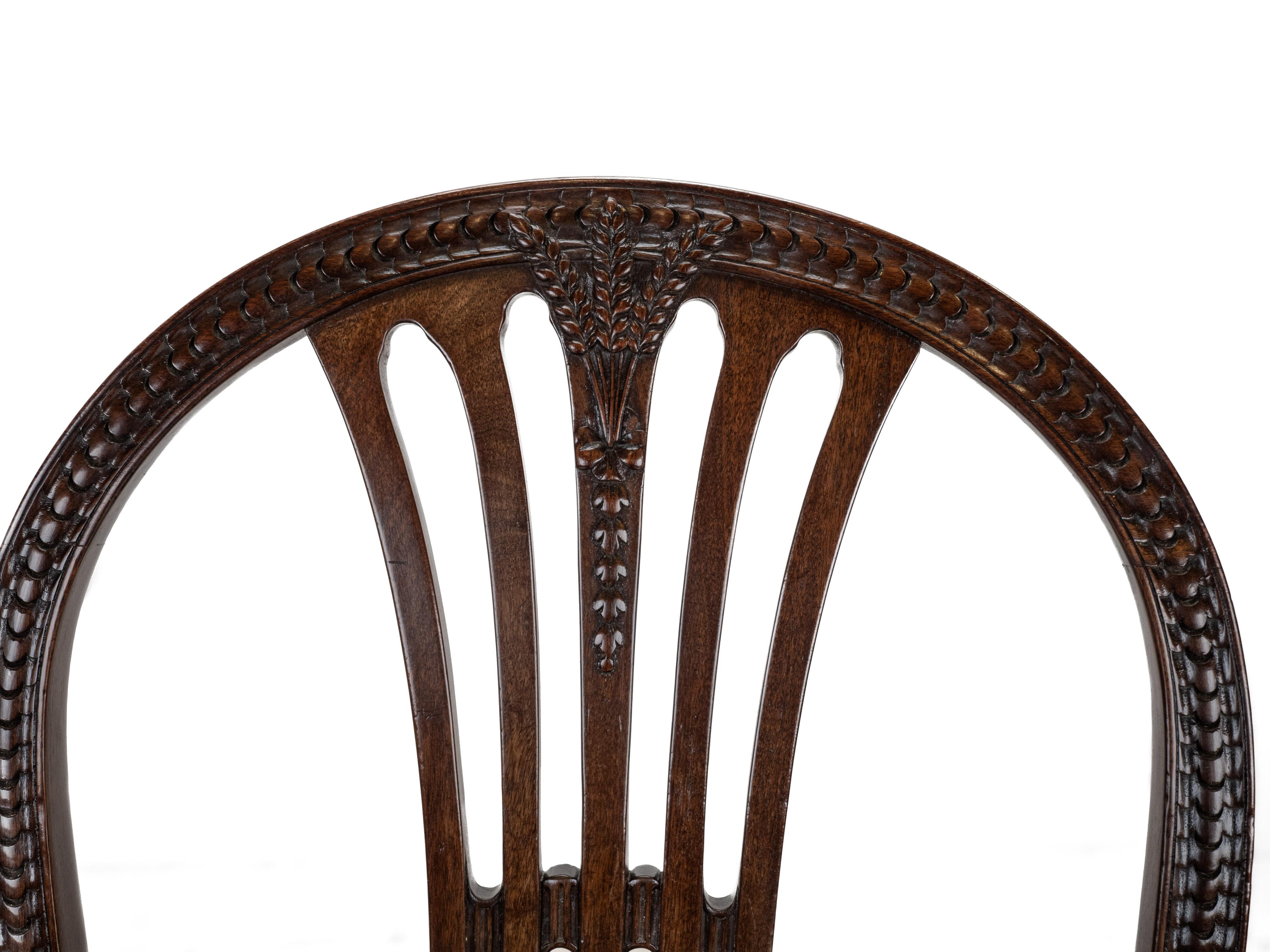 Set of 6 Mahogany Hepplewhite Dining Chairs, c1870, c19th (Georgian, George III) in vendita 9