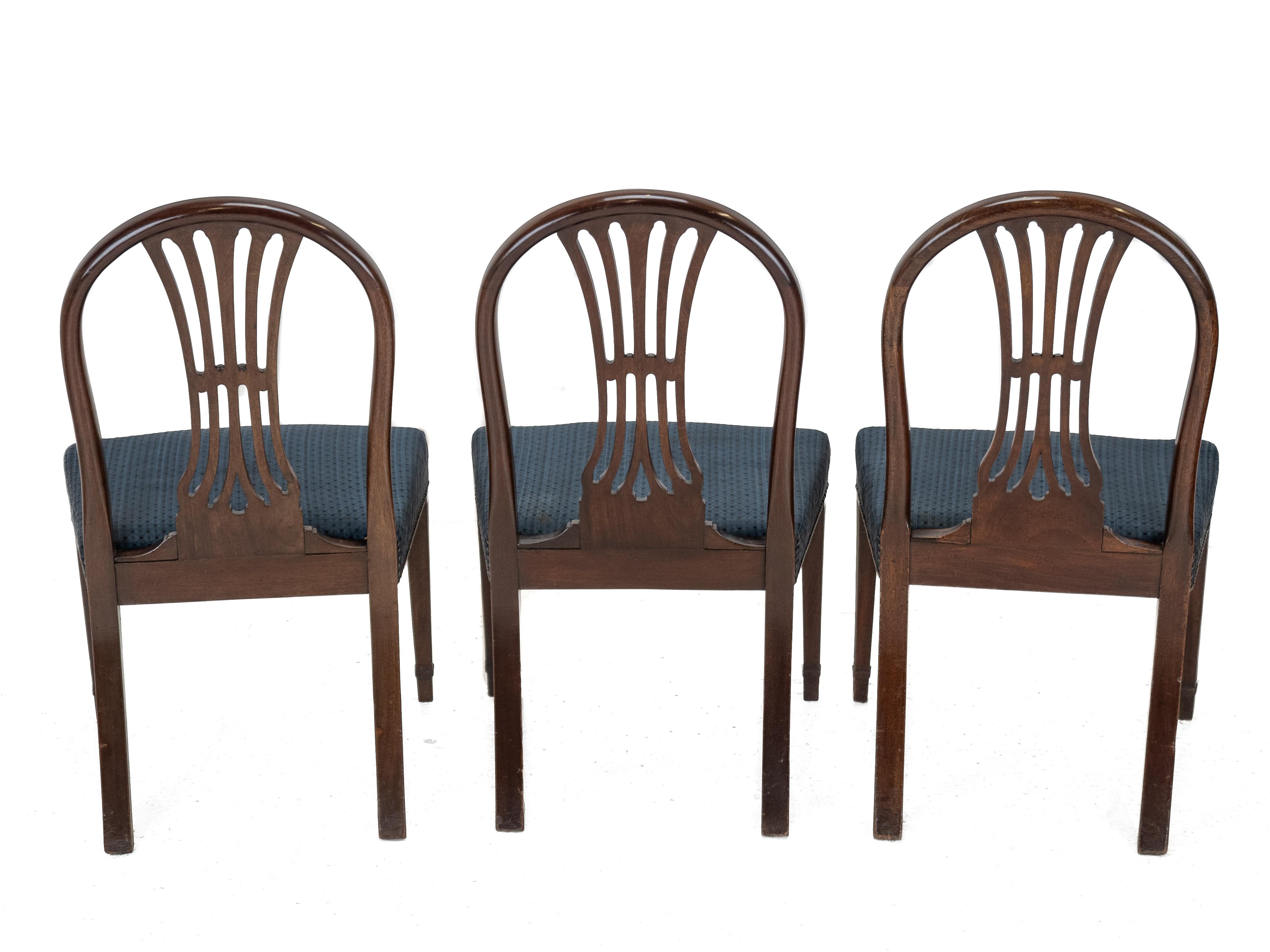 Mogano Set of 6 Mahogany Hepplewhite Dining Chairs, c1870, c19th (Georgian, George III) in vendita