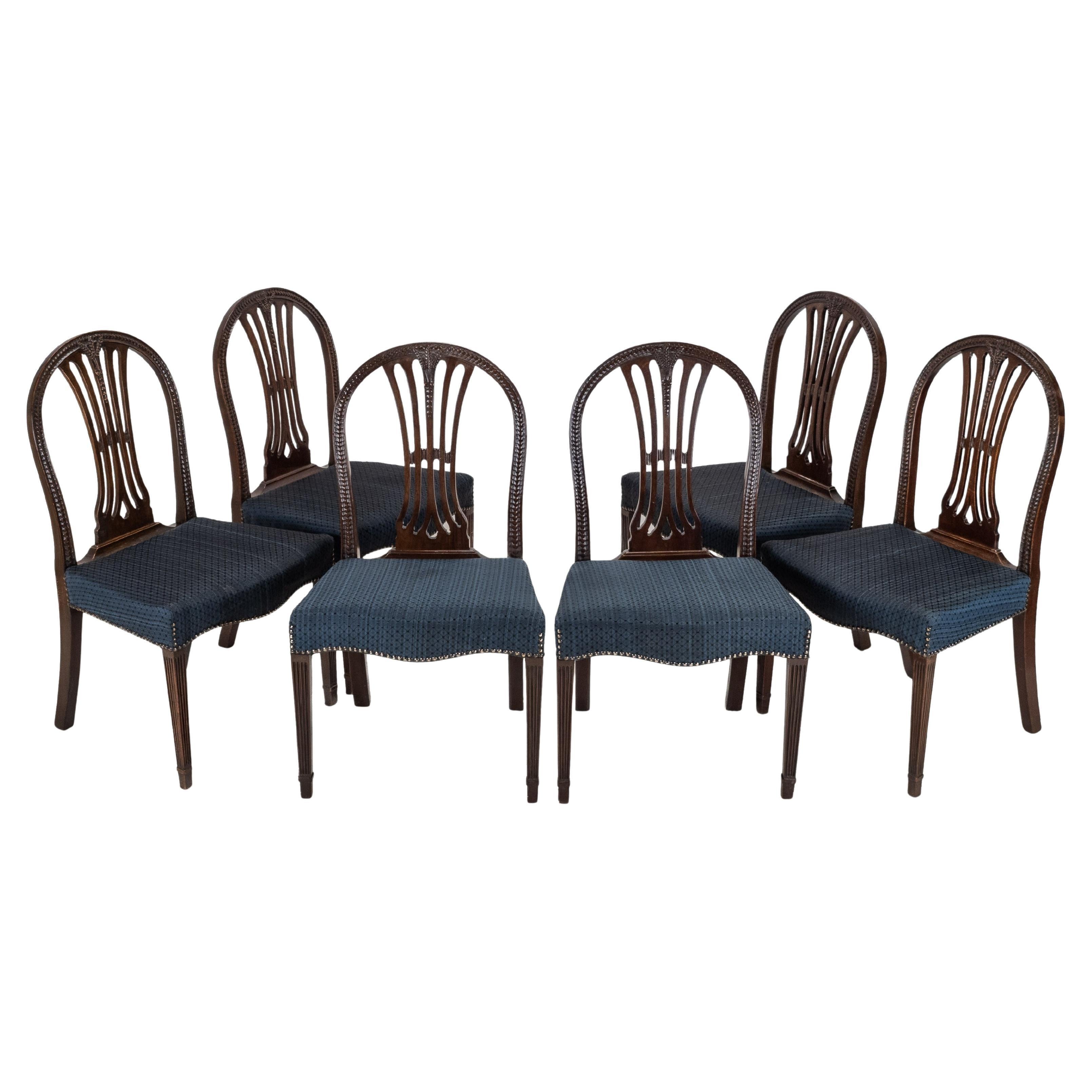 Set of 6 Mahogany Hepplewhite Dining Chairs, c1870, c19th (Georgian, George III)