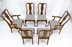 Set of 6 Mahogany Queen Ann Dining Chairs by Pennsylvania House New Upholstery