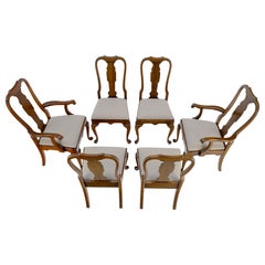 Set of 6 Mahogany Queen Ann Dining Chairs by Pennsylvania House New Upholstery