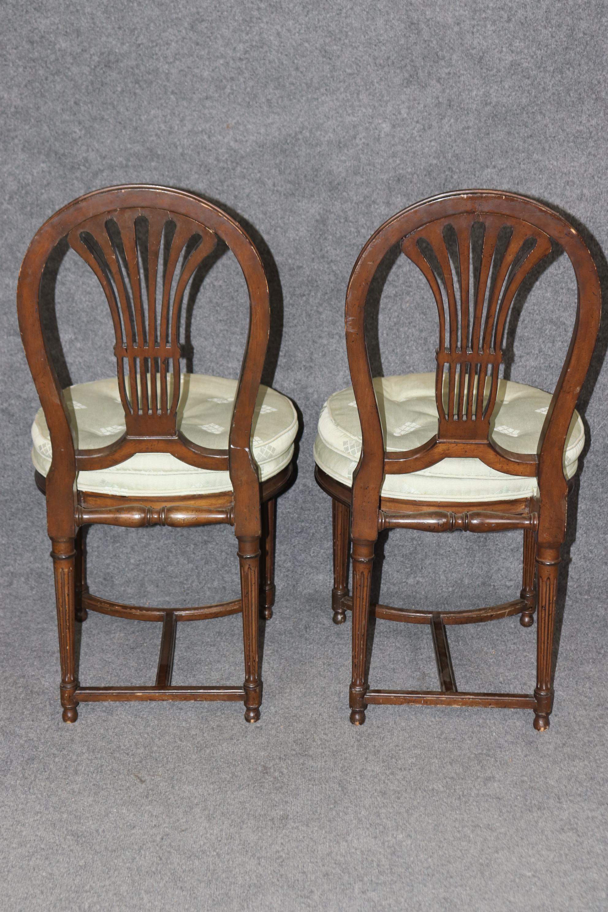 Mid-20th Century Set of 6 Maison Jansen Attributed Balloon Back Circular Directoire Dining Chairs For Sale