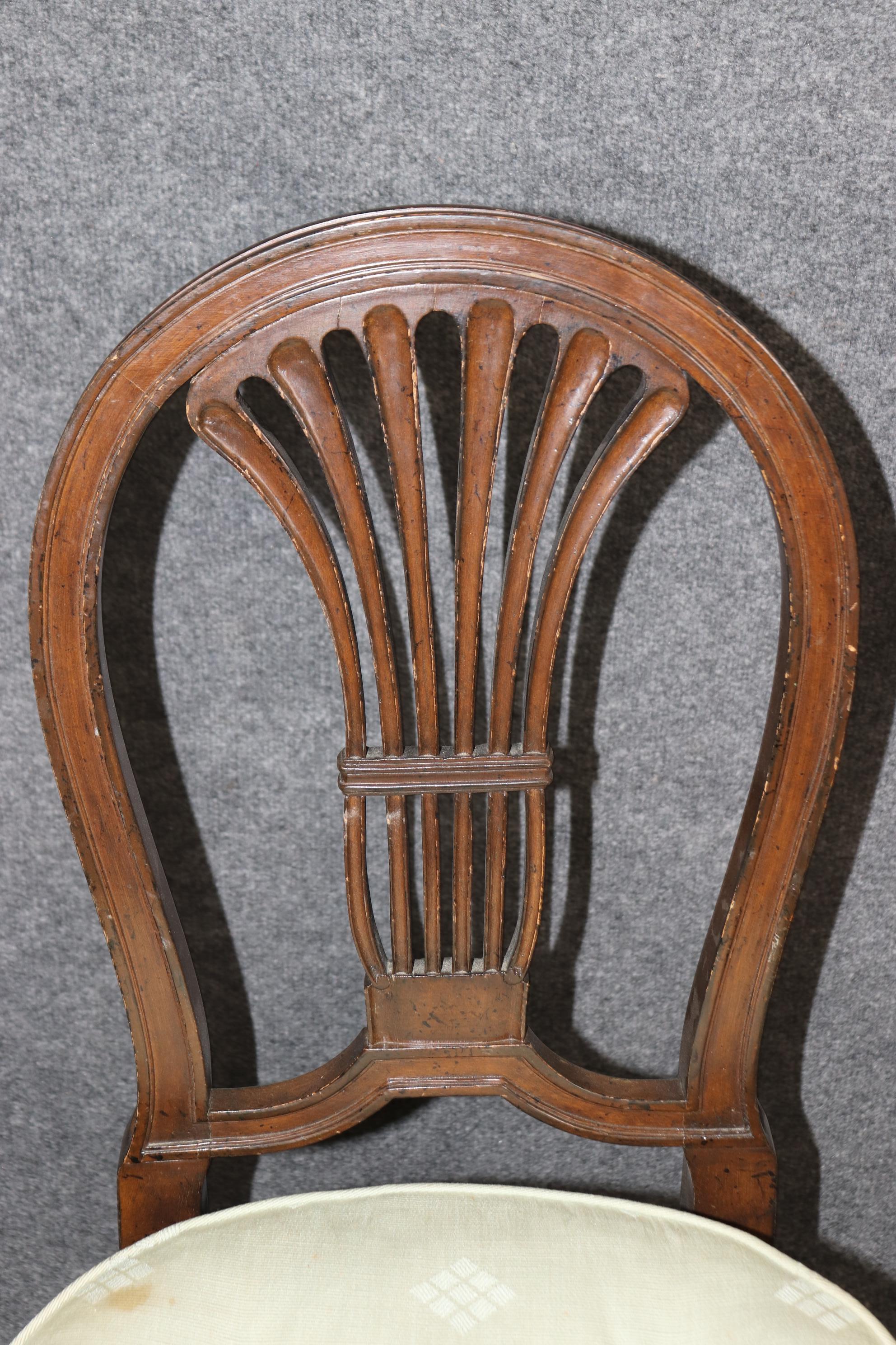Set of 6 Maison Jansen Attributed Balloon Back Circular Directoire Dining Chairs For Sale 2