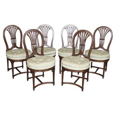 Set di 6 sedie da pranzo con schienale a palloncino circolari del Direttorio attribuite alla Maison Jansen