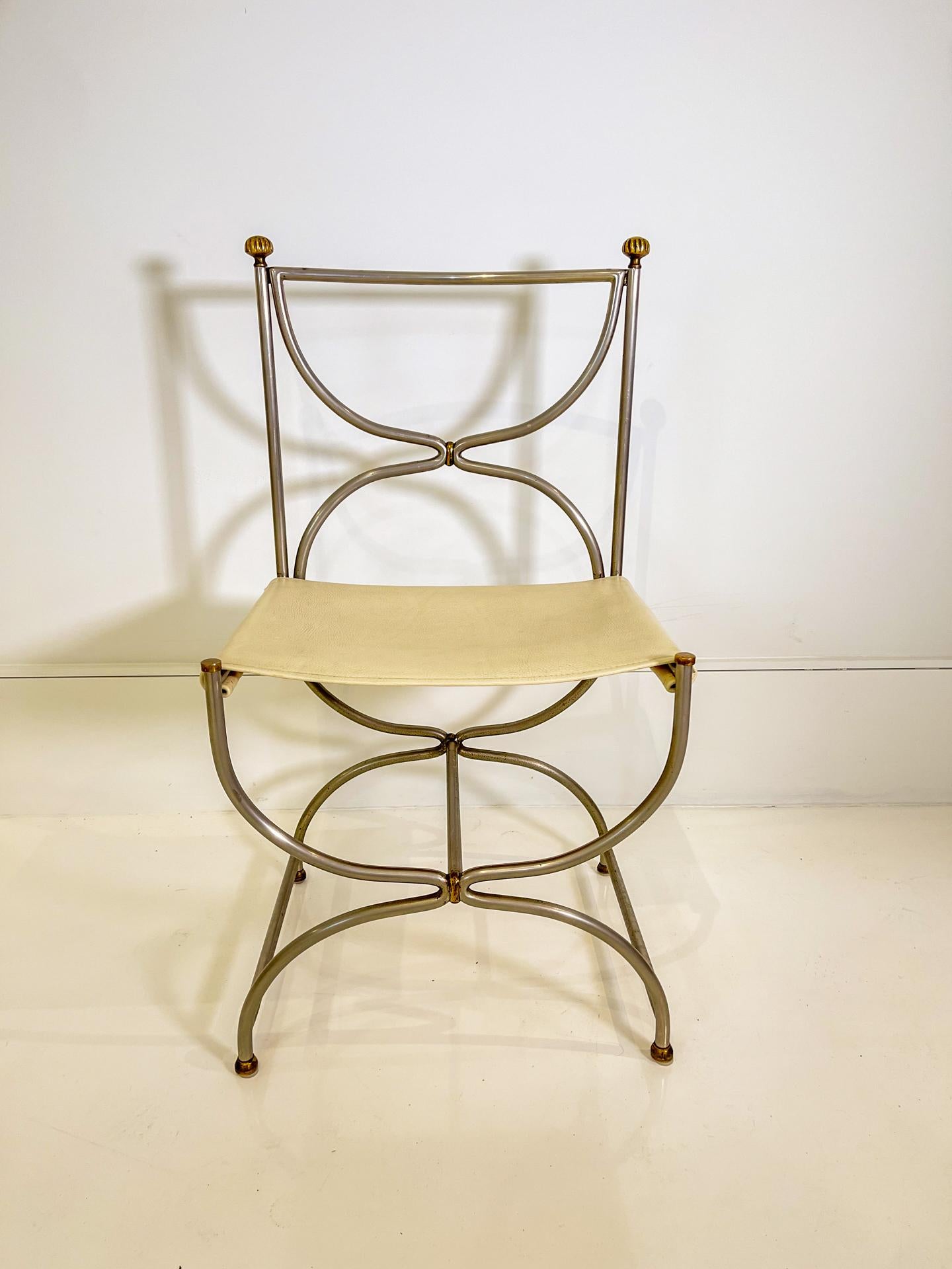 Maison Jansen was founded in 1880 by Dutch born Jean-Henri Jansen. Headquartered in Paris, it became the design center for the elite.
This set of six Savonarola chairs are a fine example of his elegant and timeless style.