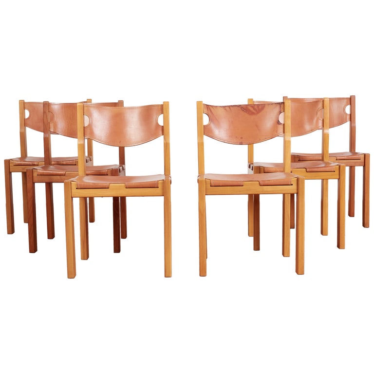 Lot de 6 Chaises de Salle à Manger KEDIA en Cuir PVC et Métal Peint