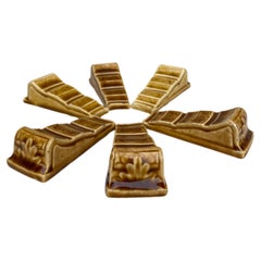 Set of 6 Majolica Knife Rests Choisy Le Roi circa 1890