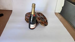 Set of 6 Majolica Oyster Plates – 19th Century – Green and Brown Glazes