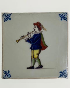 Set di 6 piastrelle di Royal Tichelaar Makkum dipinte a mano in policromia di Delft