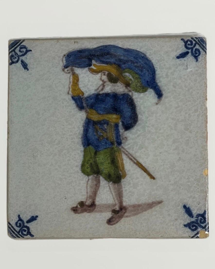 Dipinto a mano Set di 6 piastrelle di Royal Tichelaar Makkum dipinte a mano in policromia di Delft in vendita