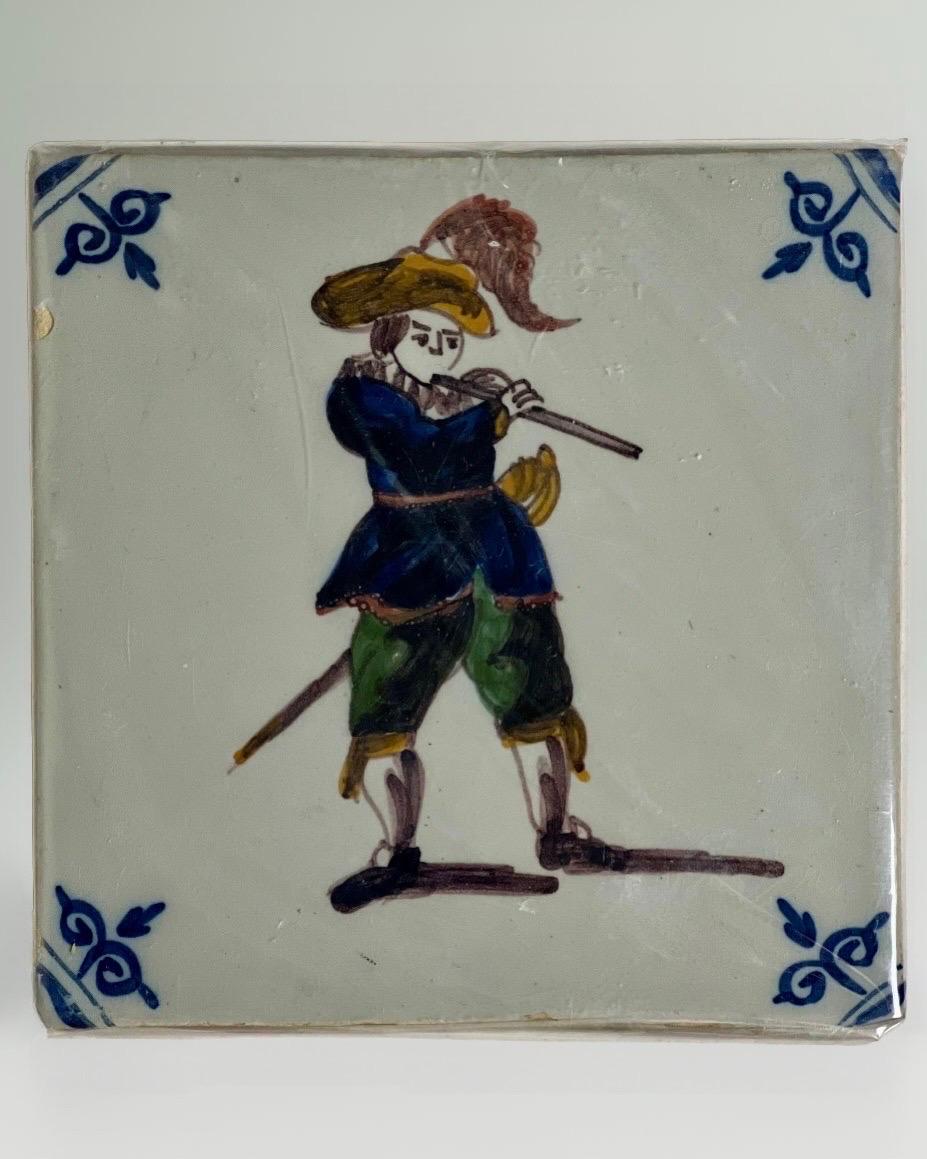 XX secolo Set di 6 piastrelle di Royal Tichelaar Makkum dipinte a mano in policromia di Delft in vendita