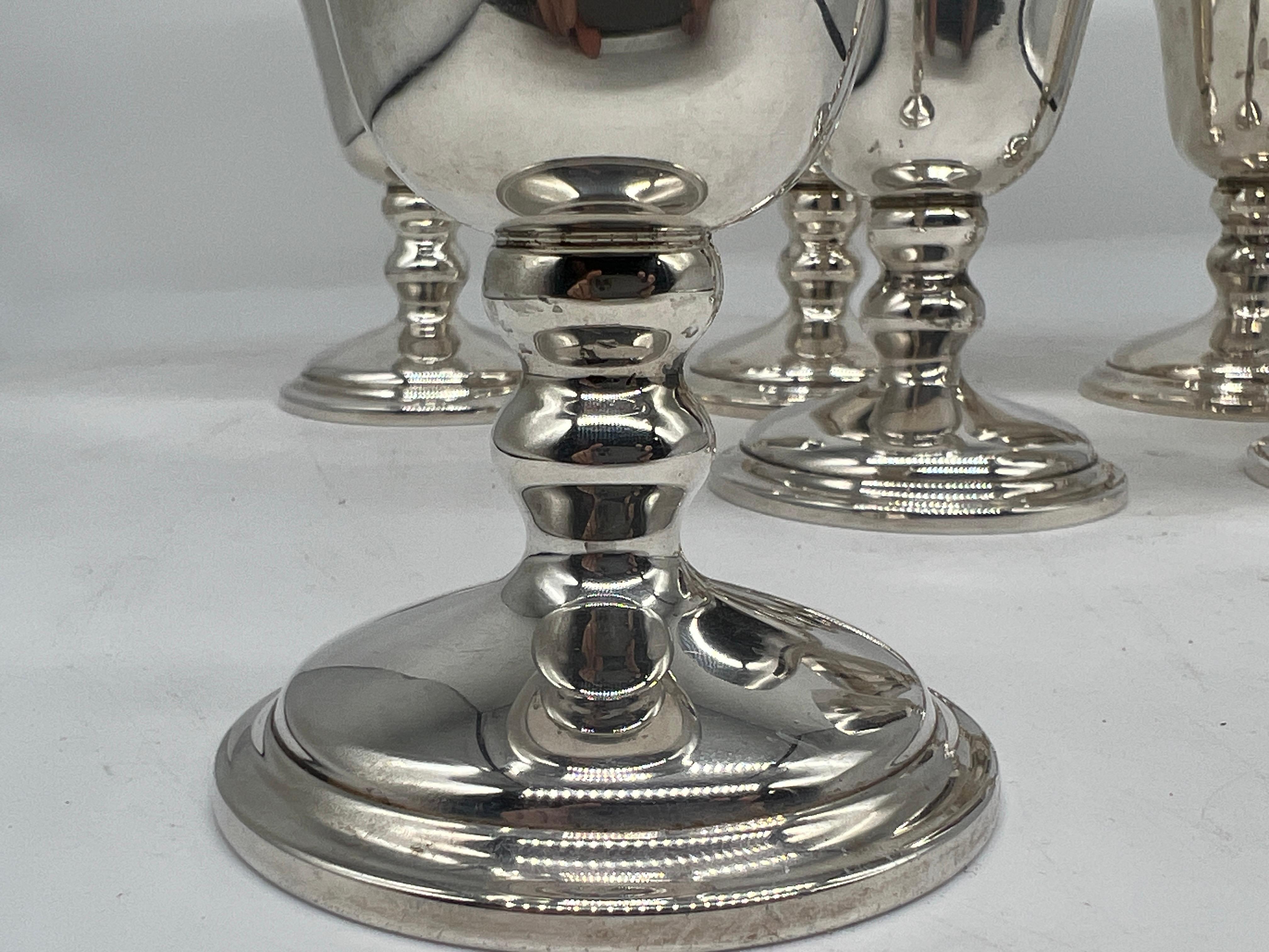 Juego de 6, Copas de plata de ley de la Manchester Silver Company Patrón #923 en Bueno estado para la venta en Atlanta, GA
