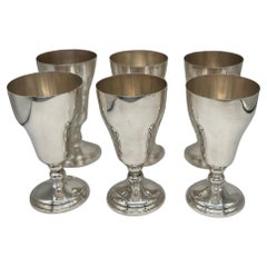 Set of 6, Manchester Silver Company Sterling Silver Goblets 6" Pattern #923