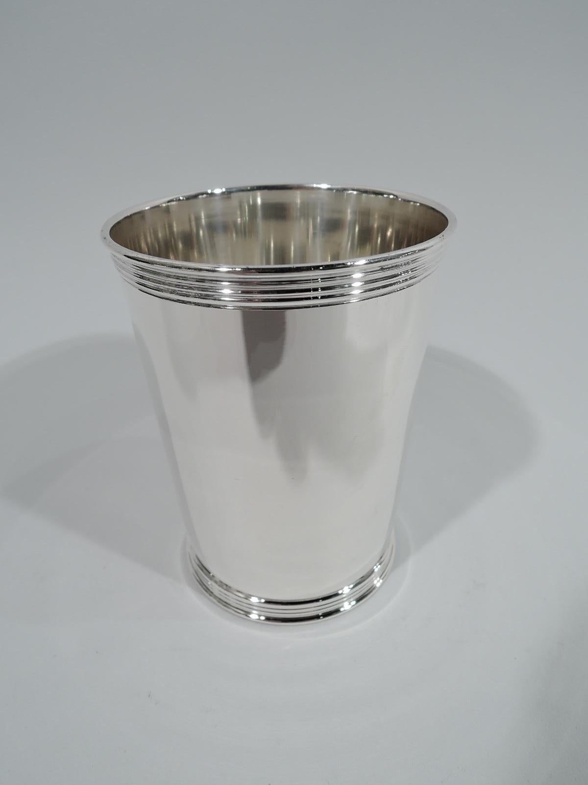 Modern Set of 6 Manchester Traditional Sterling Silver Mint Julep Cups