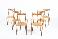 Set of 6 “Manila” Chairs by Val Padilla for Jasper Conran, Rope and Wood, 1970s