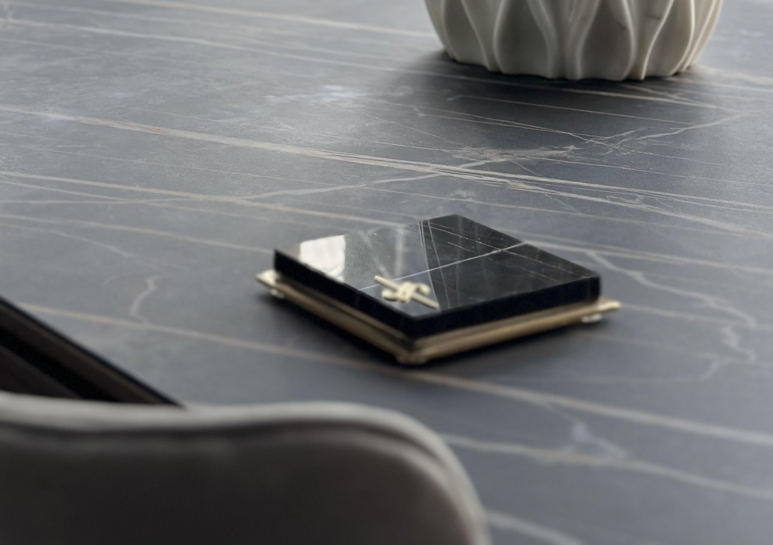 Set of 6 Marble Coasters by Euromarmi Store
Dimensions: D 11 x W 11 x H 2.5 cm
Materials: Sahara Noir marble, 24K Gold-Plated.

Founded by Angela Stiuso, Euromarmi Store was born from the experience and dedication that the stone processing has