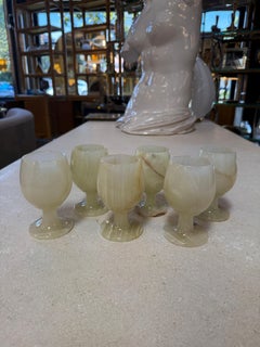 Set of 6 Marble Goblets / Chalice Glasses