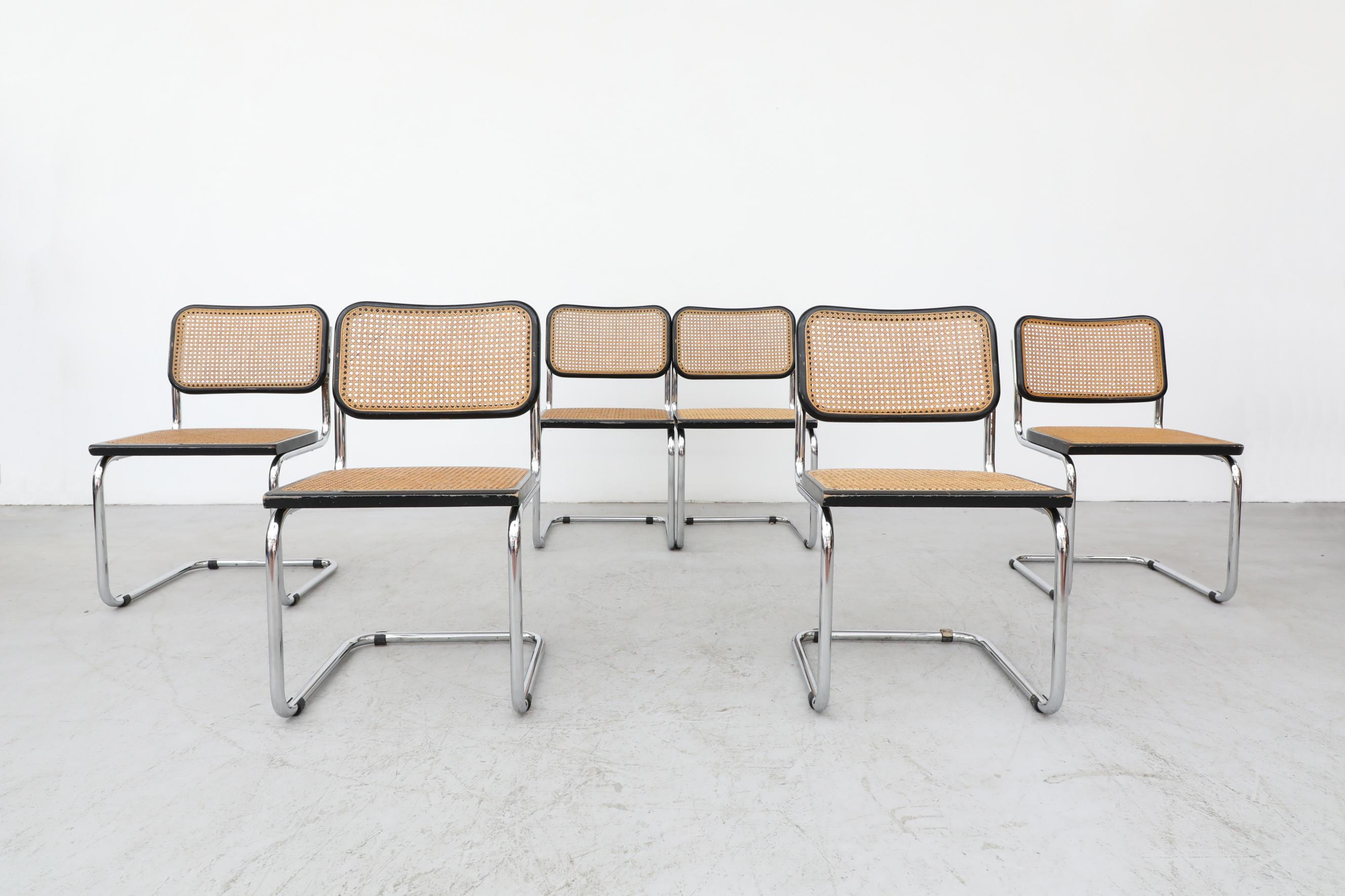 Set of 6 Marcel Breuer B32 Cesca Chairs 1