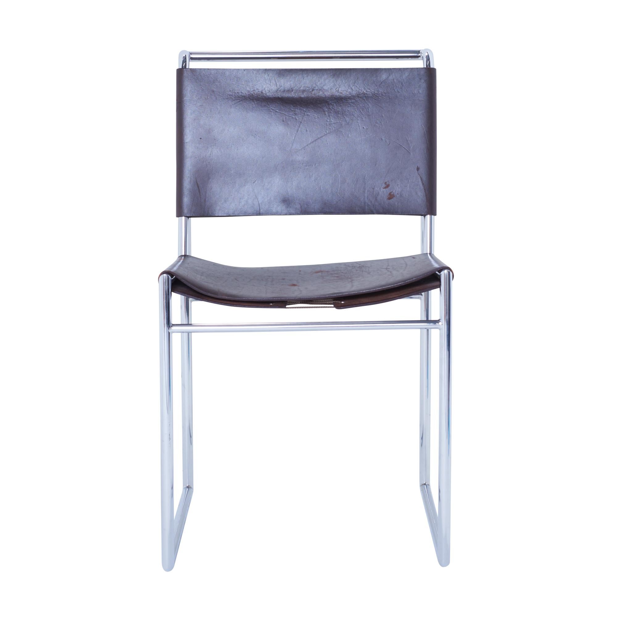 These Marcel Breuer armless corset chairs feature a chrome structure with a brown leather back and seat.

Since Schumacher was founded in 1889, our family-owned company has been synonymous with style, taste, and innovation. A passion for luxury