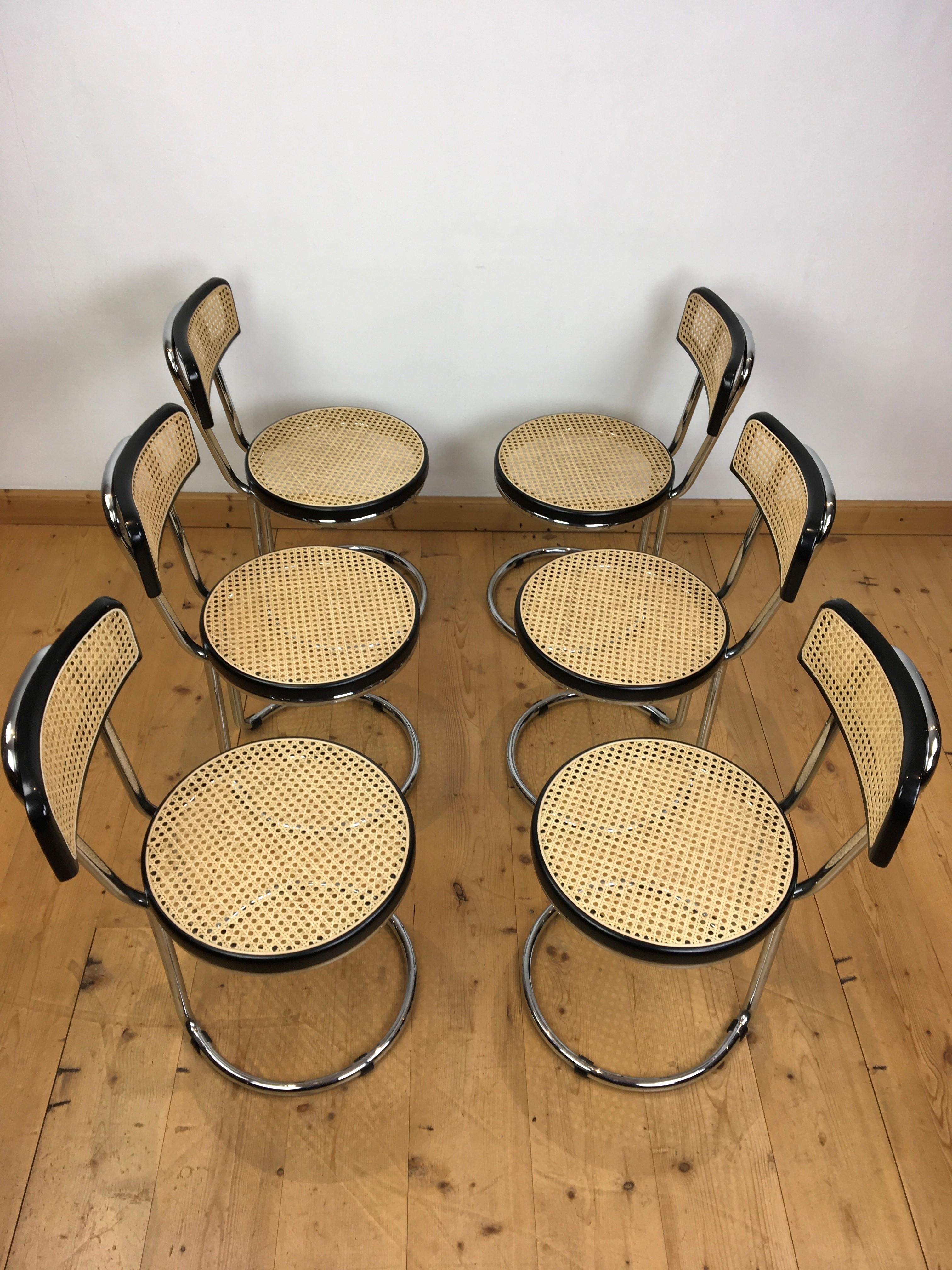 Bauhaus Set of 6 Marcel Breuer Style Chairs
