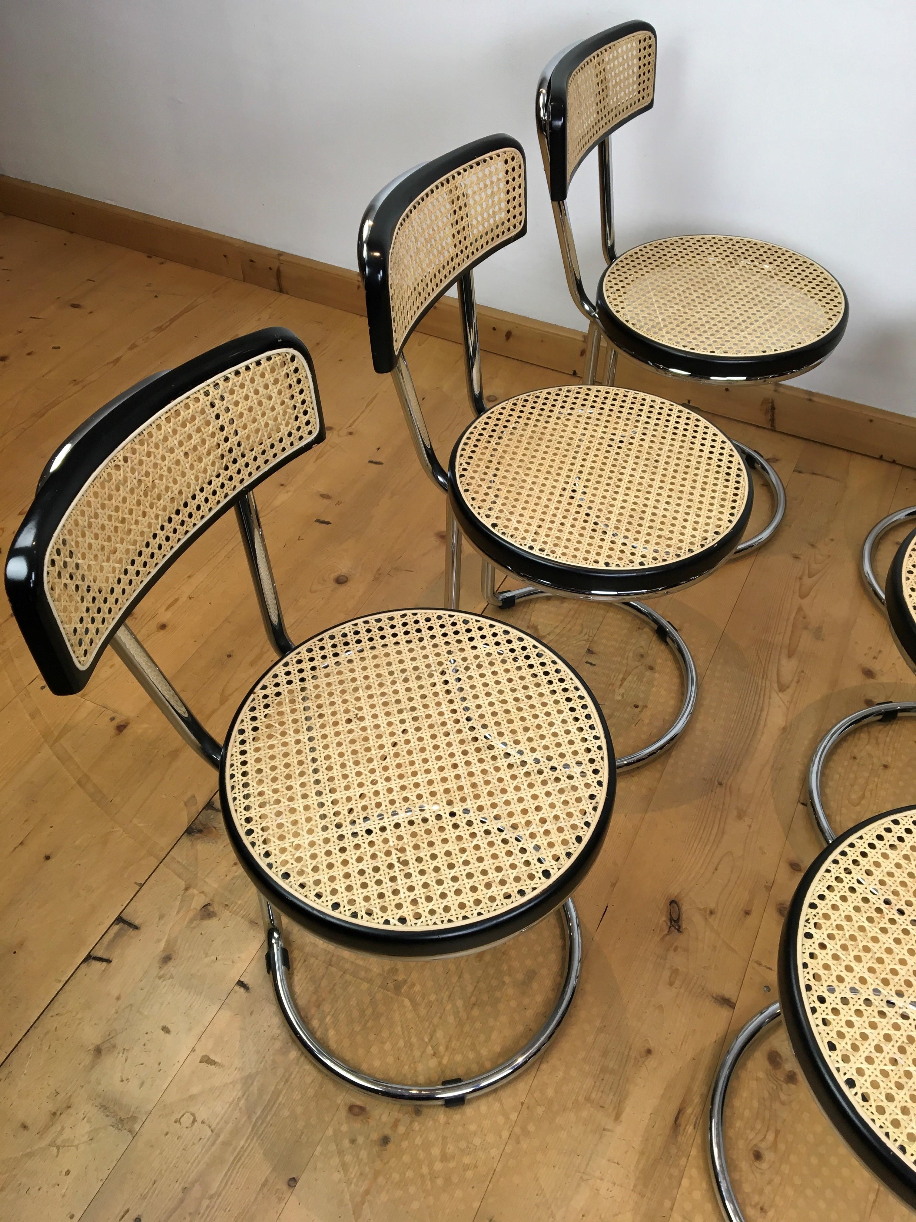 European Set of 6 Marcel Breuer Style Chairs