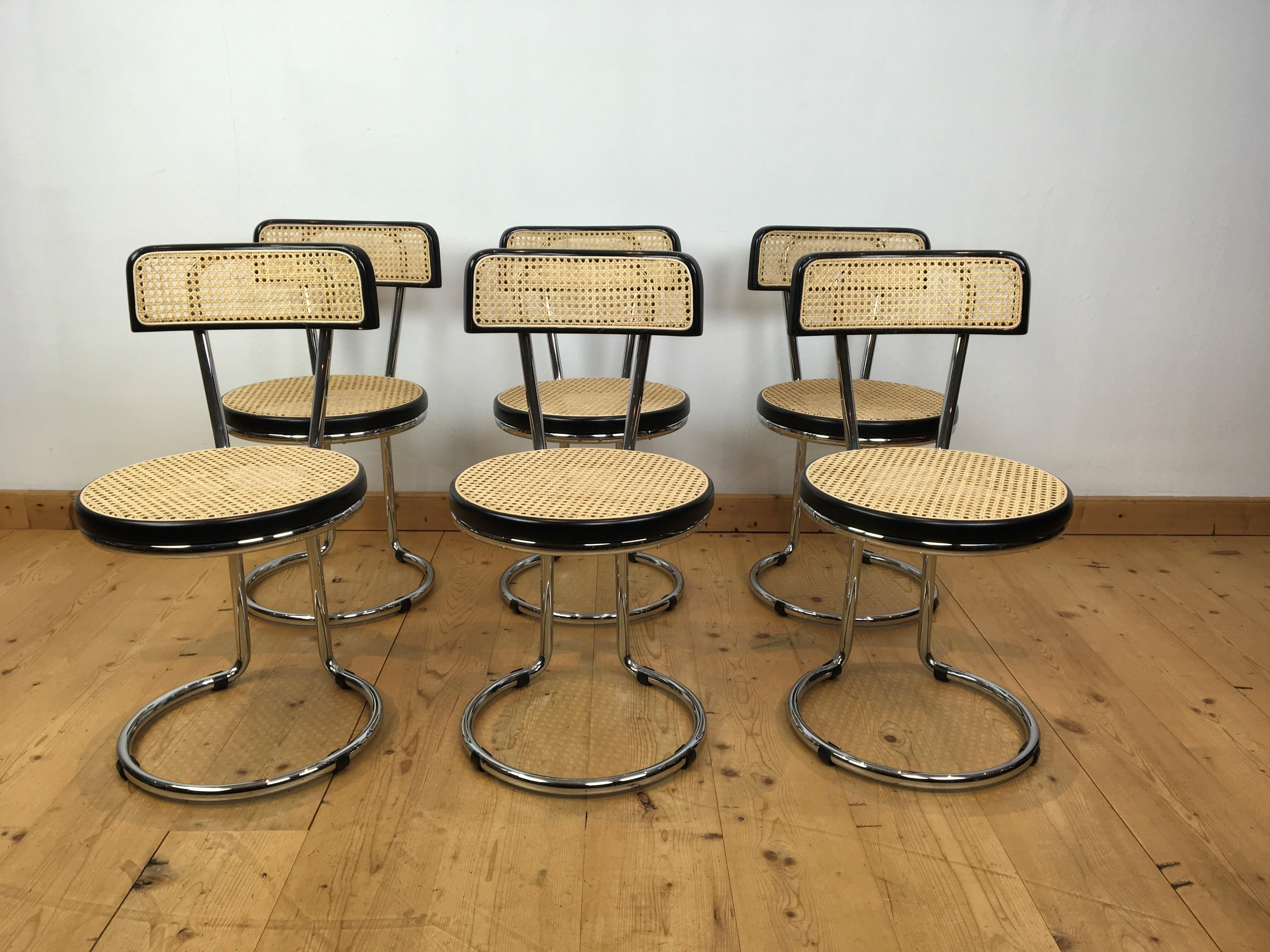 20th Century Set of 6 Marcel Breuer Style Chairs