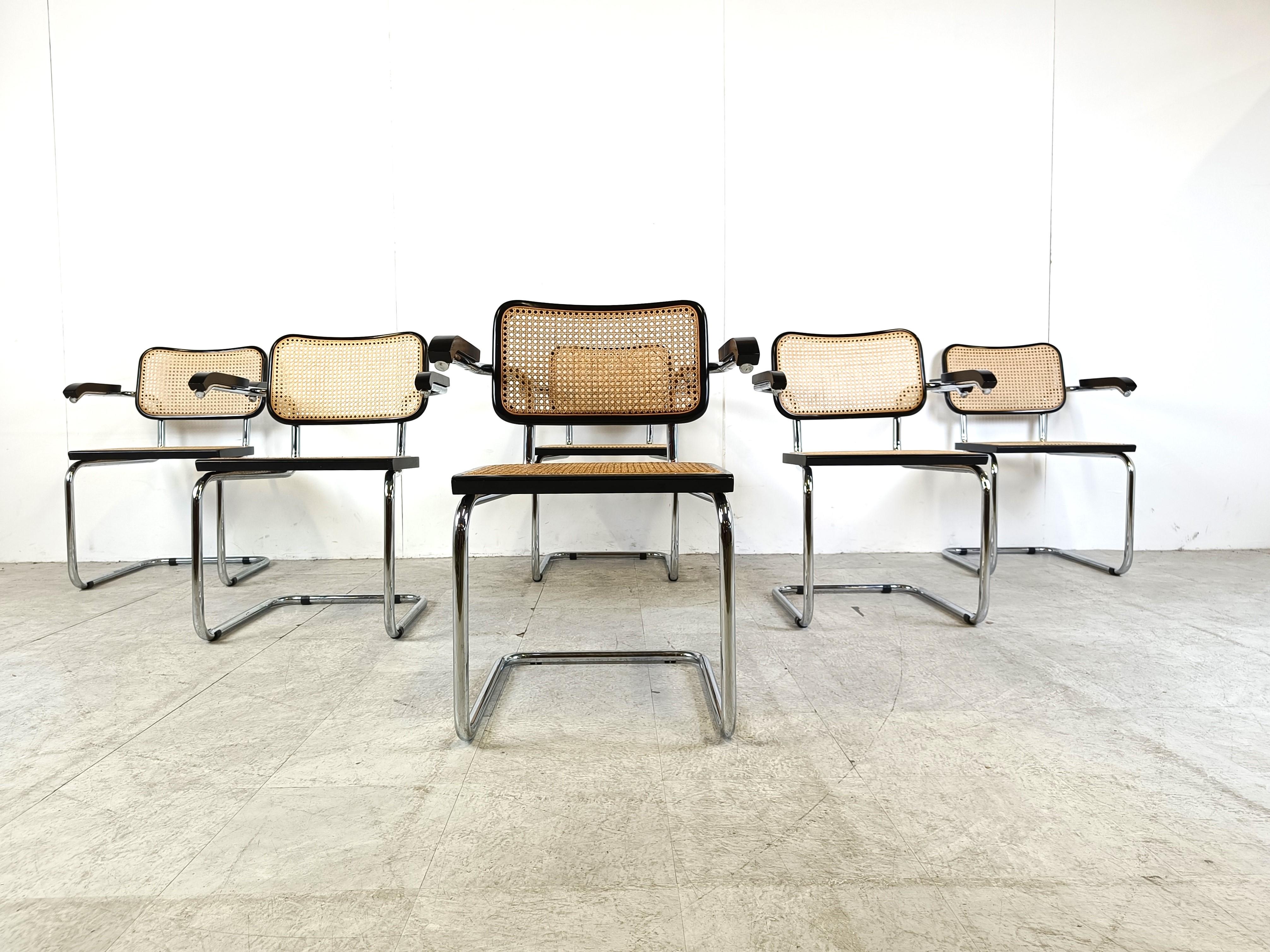 Bauhaus Set of 6 Marcel Breuer style dining chairs, 1970s 
