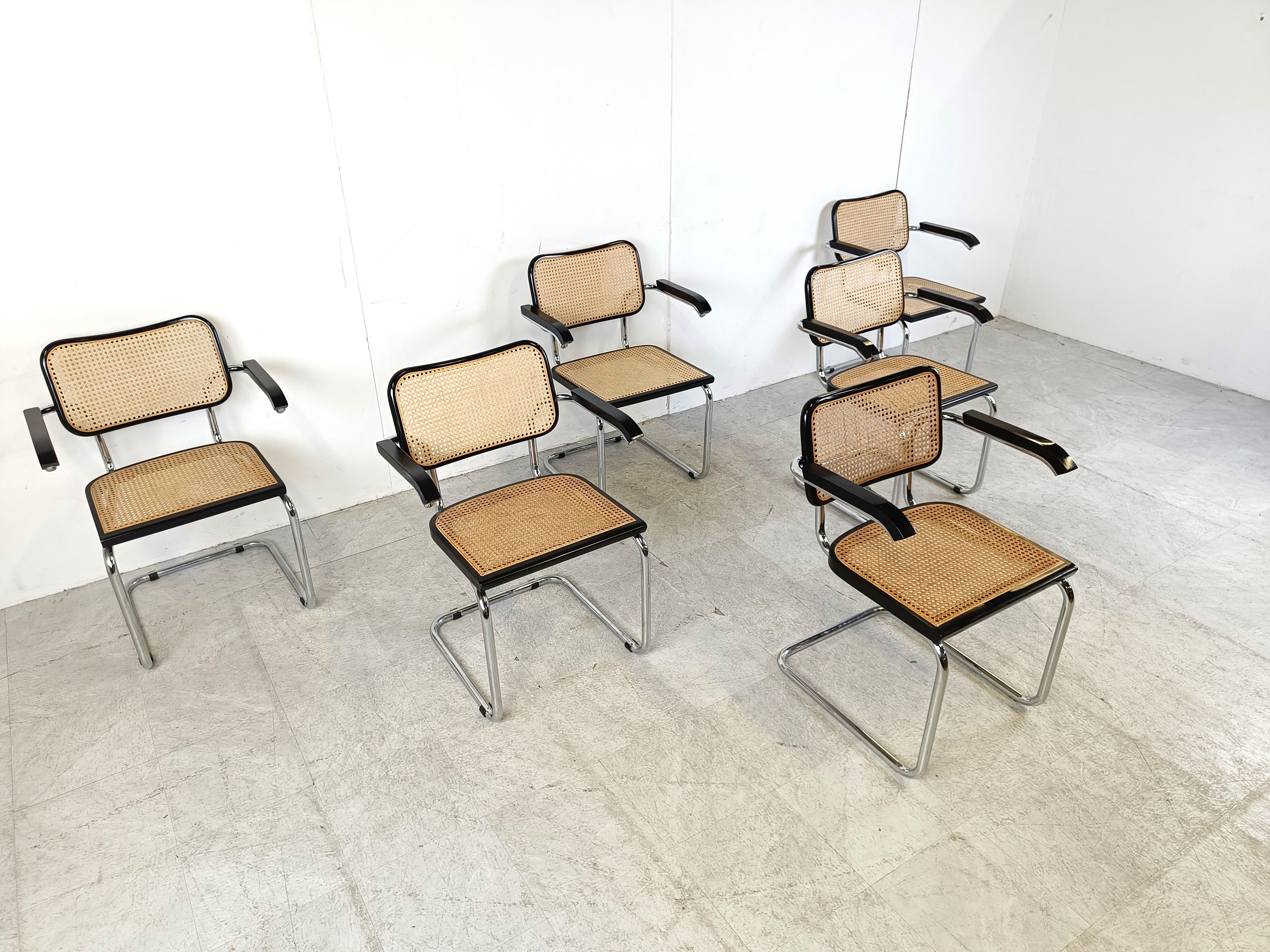 Set of 6 Marcel Breuer style dining chairs, 1970s  In Good Condition In HEVERLEE, BE