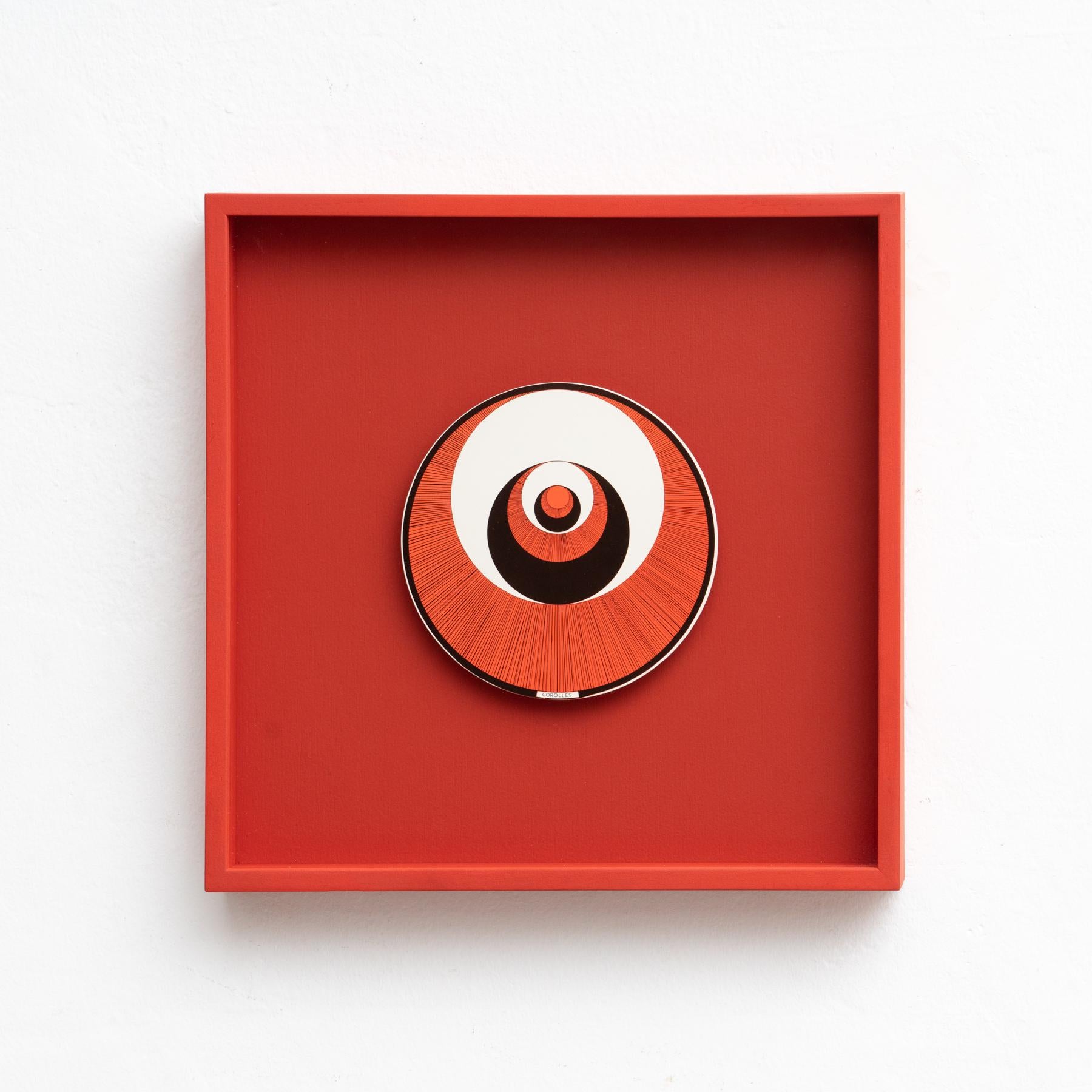 Set of 6 Marcel Duchamp Rotoreliefs Red Frmaed by Konig Series 133, 1987 In Good Condition For Sale In Barcelona, Barcelona