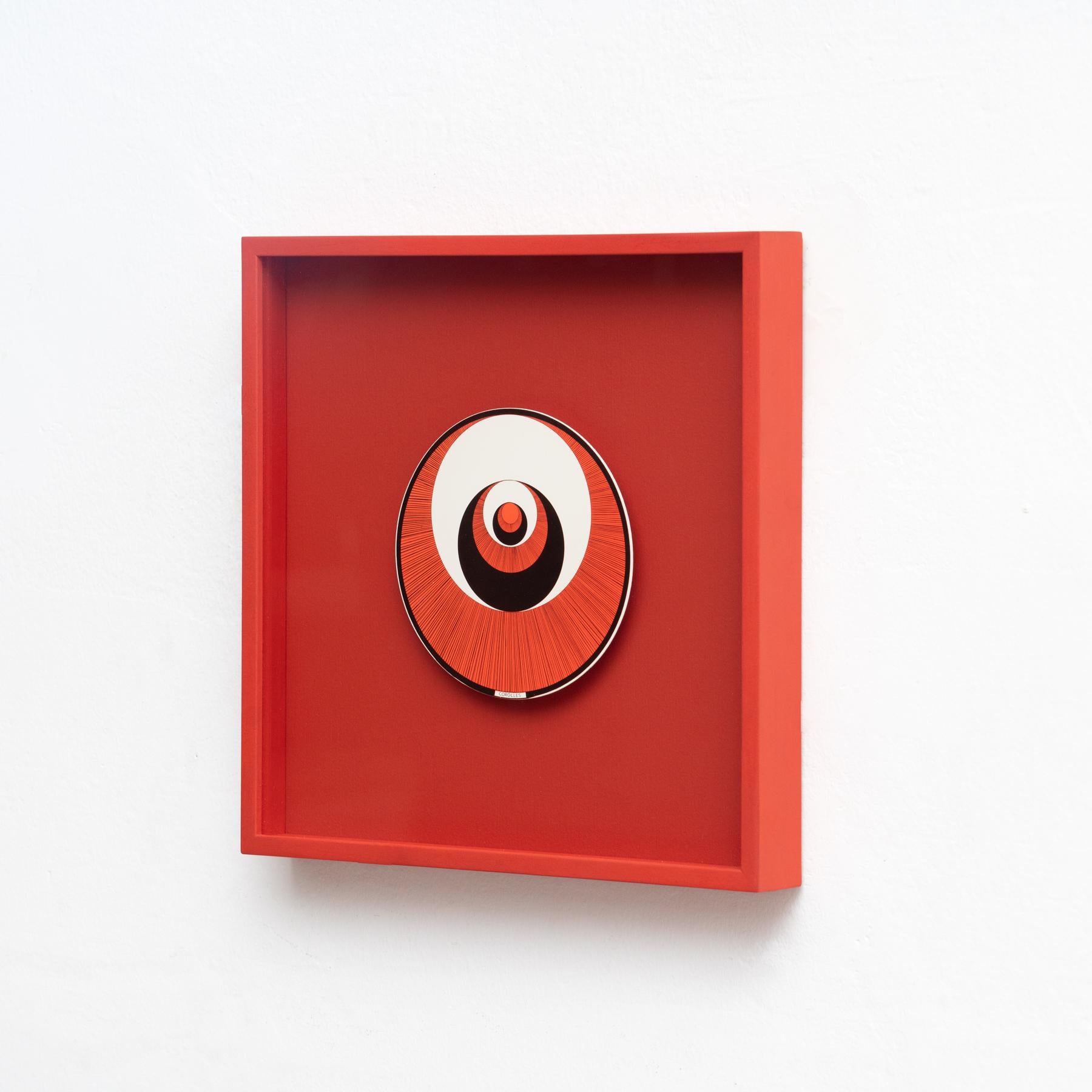 Late 20th Century Set of 6 Marcel Duchamp Rotoreliefs Red Frmaed by Konig Series 133, 1987 For Sale